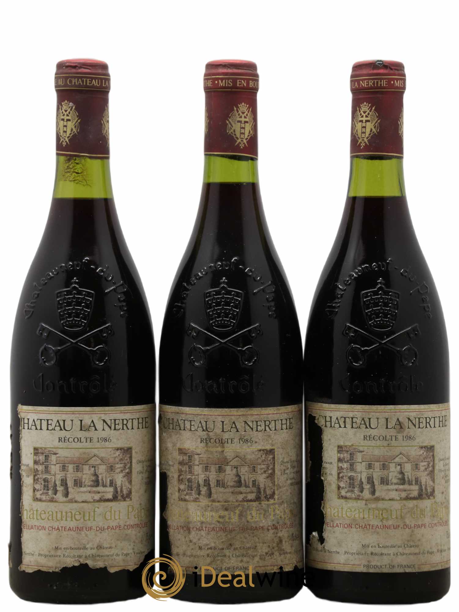 Châteauneuf-du-Pape Château la Nerthe Famille Richard 1986 - Lot de 3 bouteilles - 0