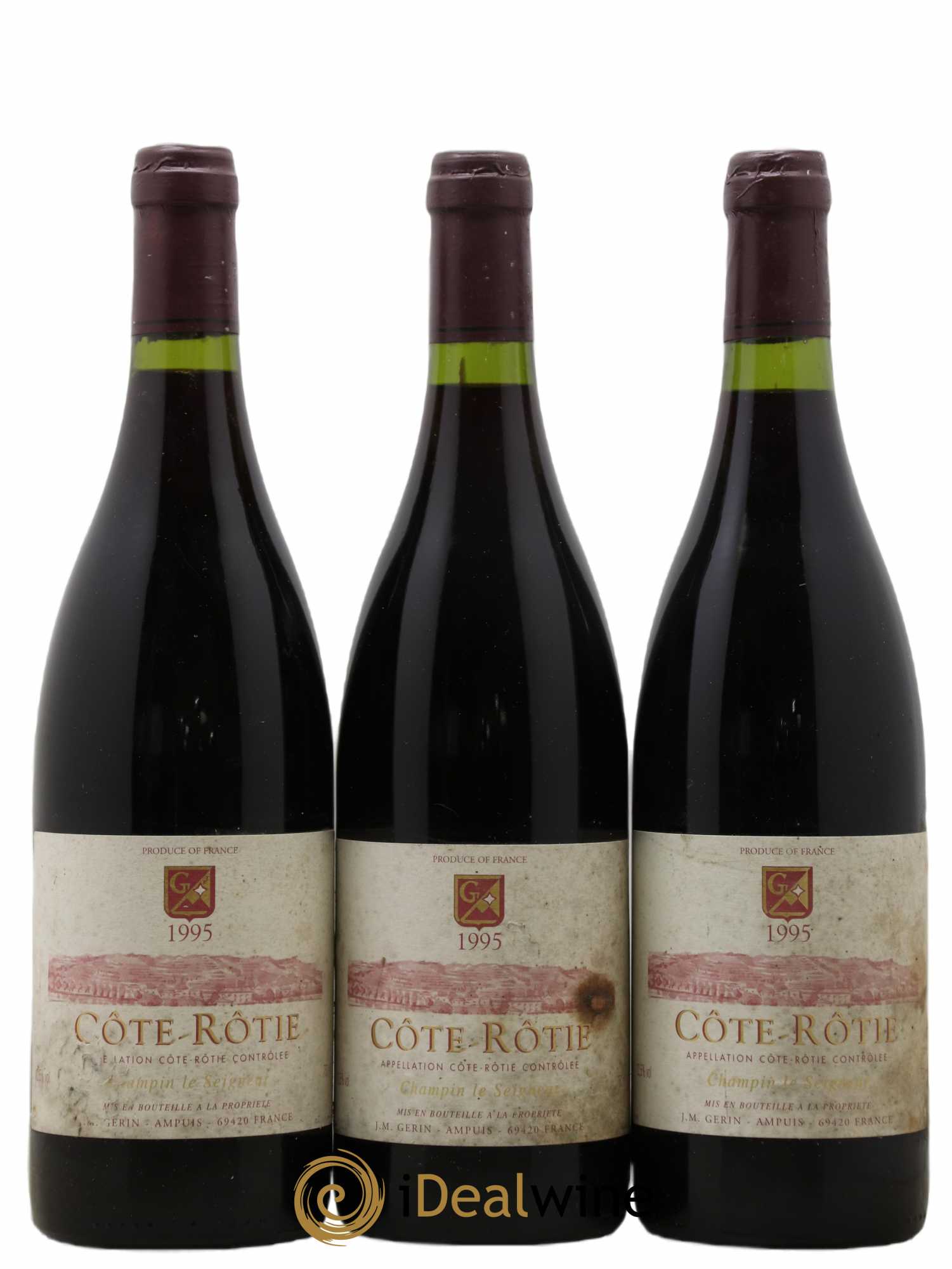 Côte-Rôtie Champin Le Seigneur Jean-Michel Gerin 1995 - Lot de 3 bouteilles - 0