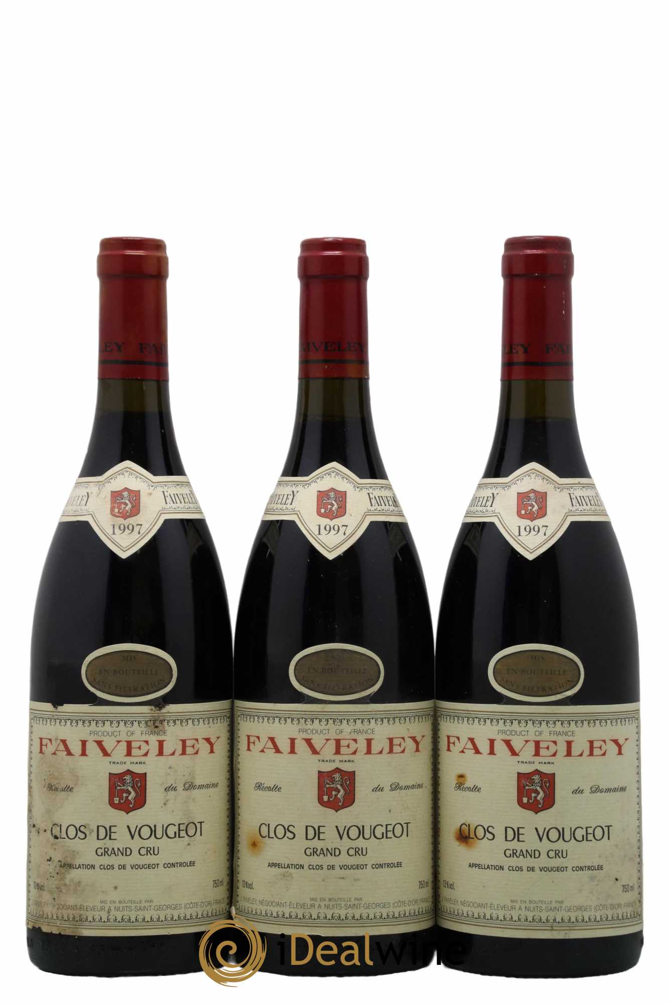 Clos de Vougeot Grand Cru Faiveley 1997 - Lot de 3 bouteilles - 0