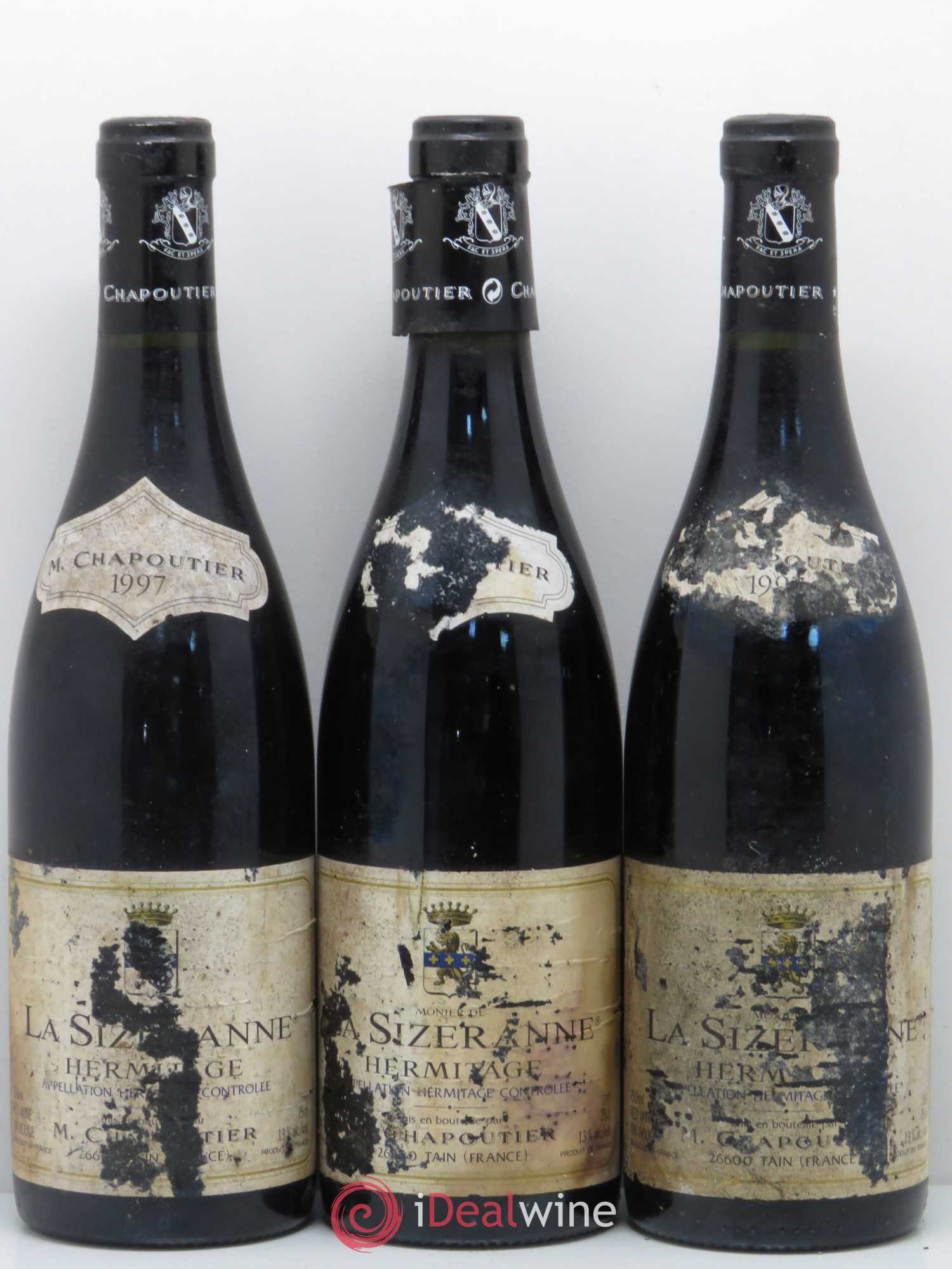 Hermitage Monier de La Sizeranne Chapoutier Millésime vérifié 1997 - Lotto di 3 bottiglie - 0