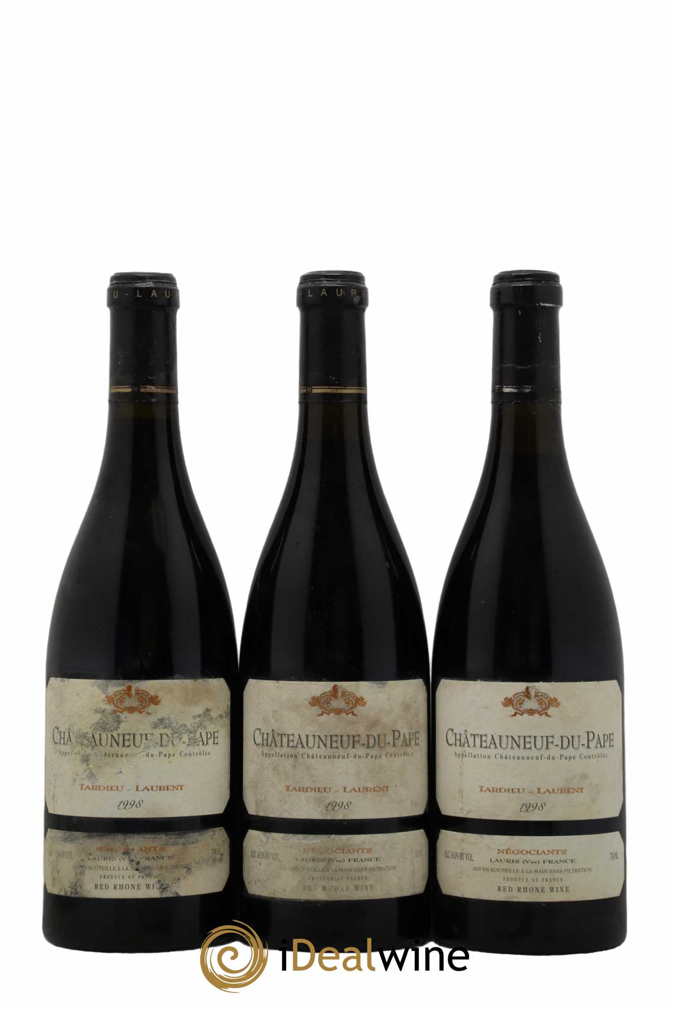 Châteauneuf-du-Pape Domaine Tardieu-Laurent Famille Tardieu 1998 - Lot de 3 bouteilles - 0