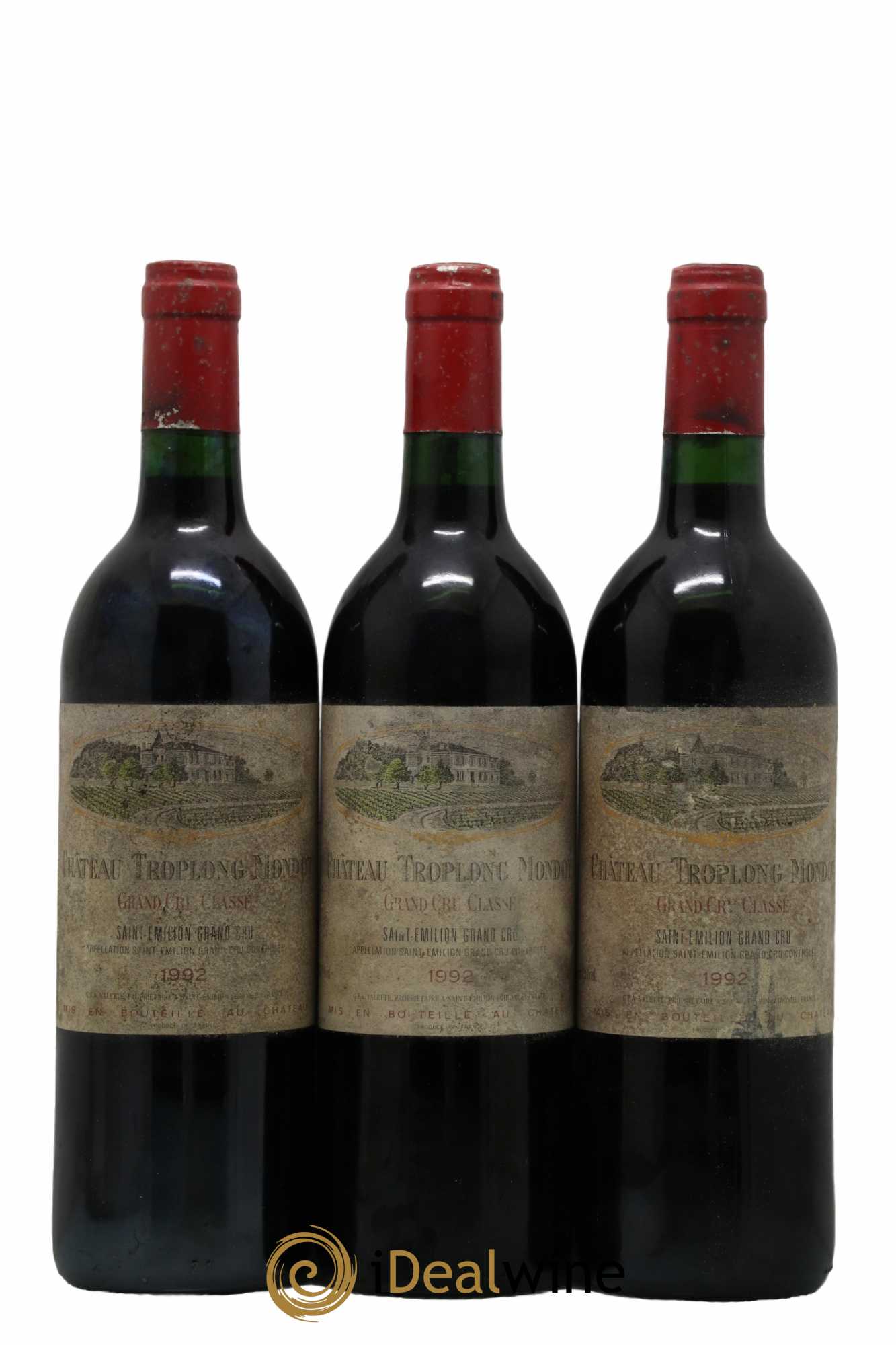 Château Troplong Mondot 1er Grand Cru Classé B 1992 - Lot de 3 bouteilles - 0