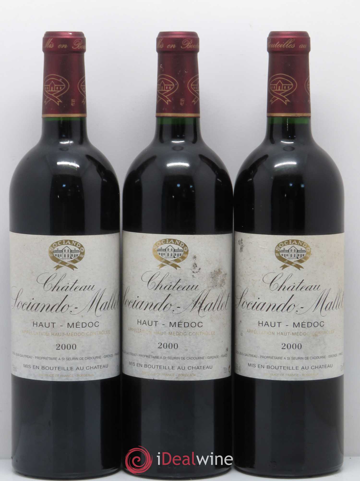 Château Sociando Mallet 2000 - Lot de 6 bouteilles - 1