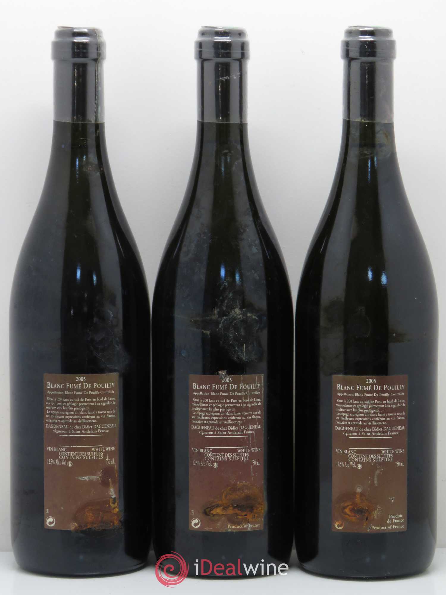 Vin de France (anciennement Pouilly-Fumé) Pur Sang Dagueneau (Domaine Didier - Louis-Benjamin) 2005 - Lot de 3 bouteilles - 1