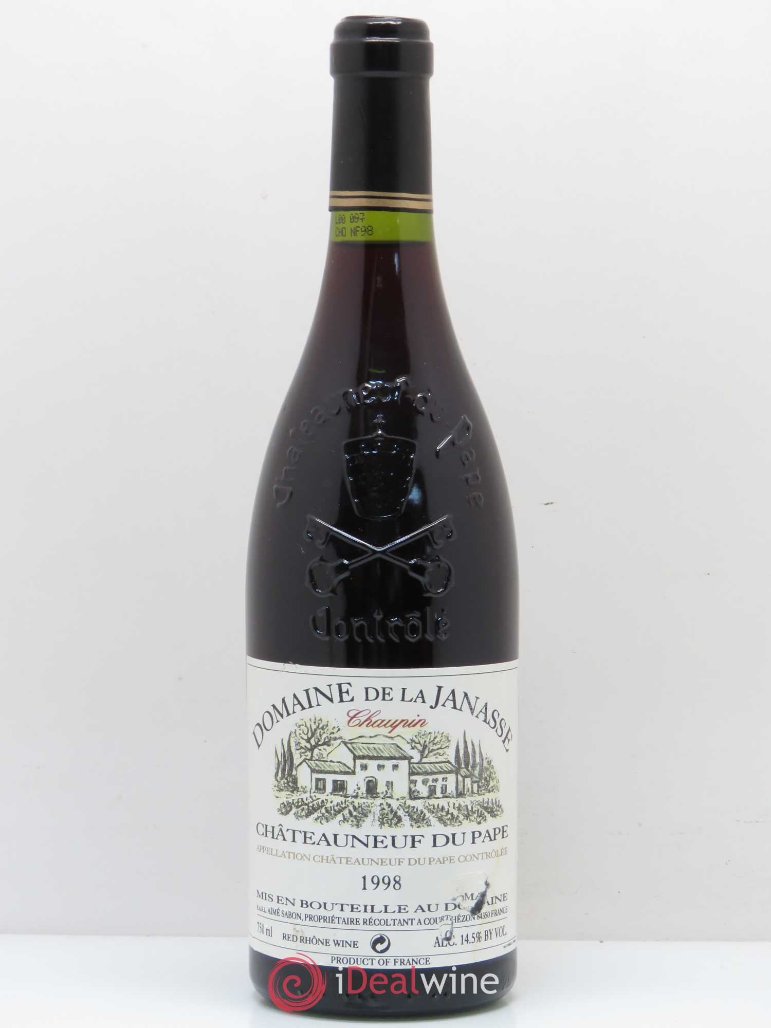 Châteauneuf-du-Pape Cuvée Chaupin La Janasse (Domaine de) 1998 - Lot de 1 bouteille - 0