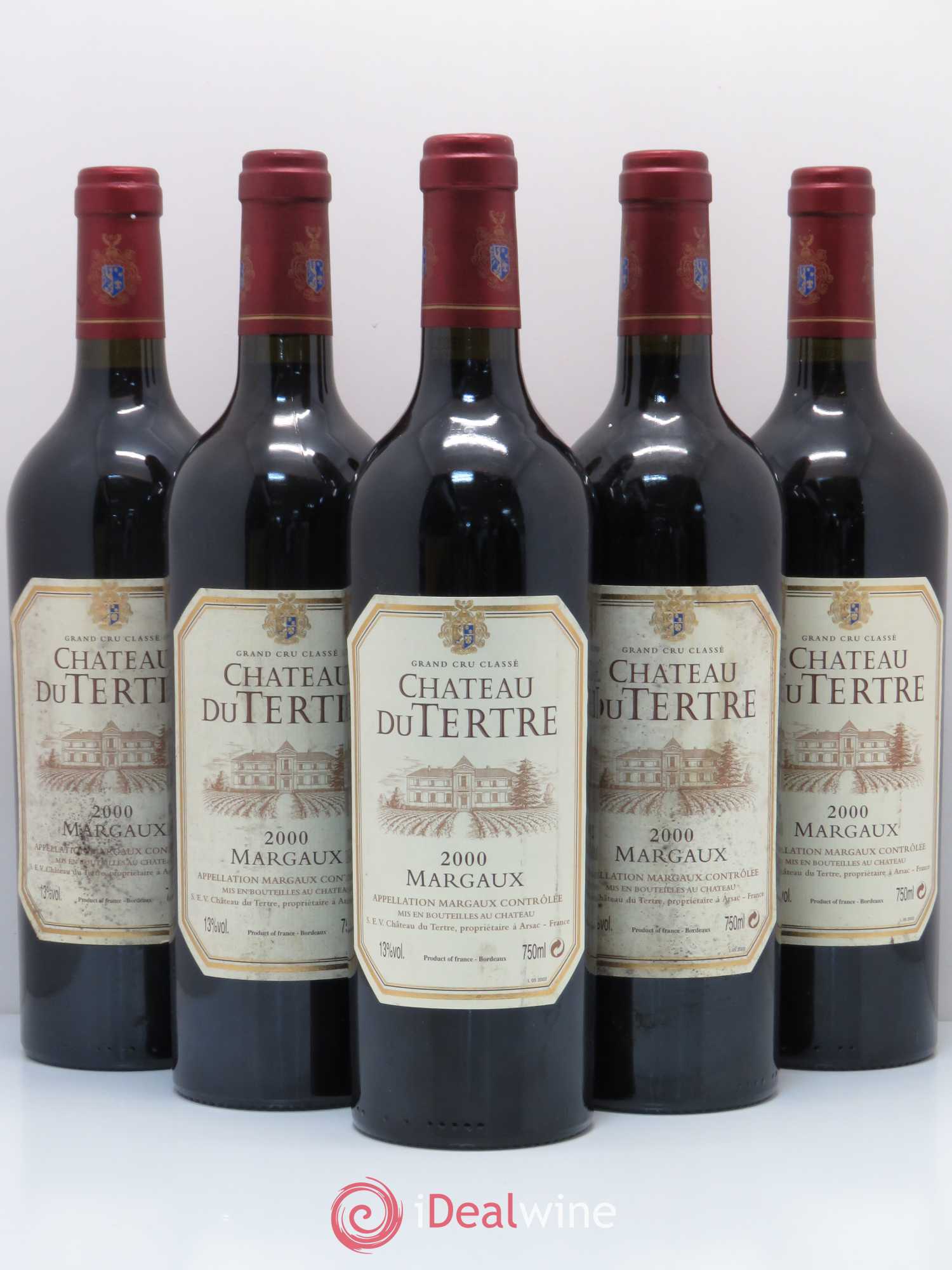 Château du Tertre 5ème Grand Cru Classé 2000 - Lot de 5 bouteilles - 0