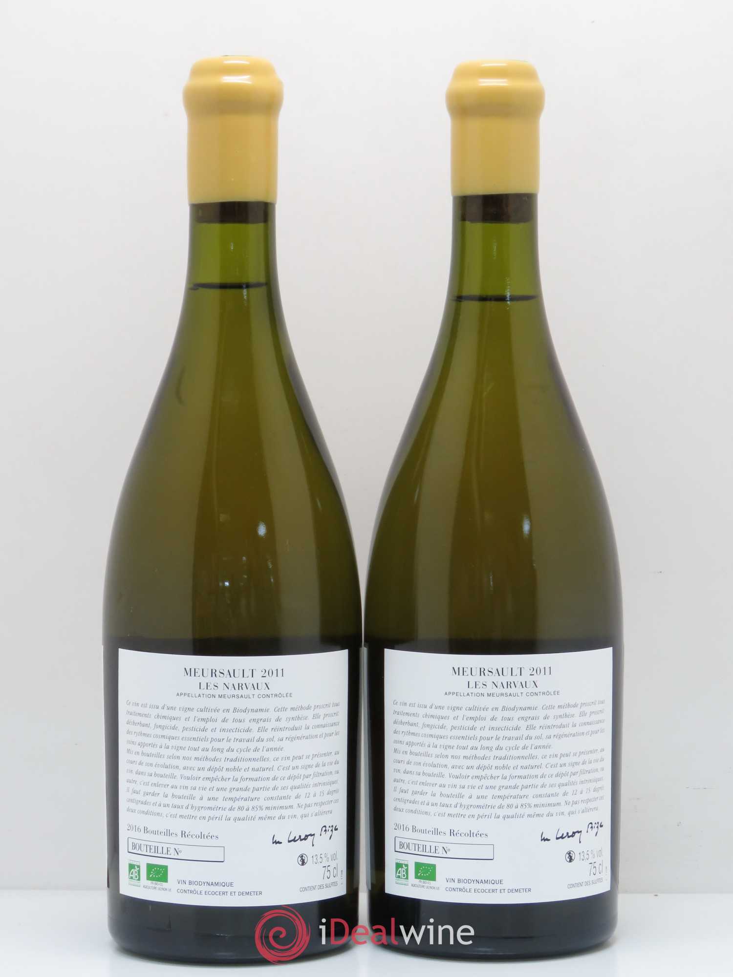 Meursault Les Narvaux d'Auvenay (Domaine) 2011 - Lot de 2 bouteilles - 1