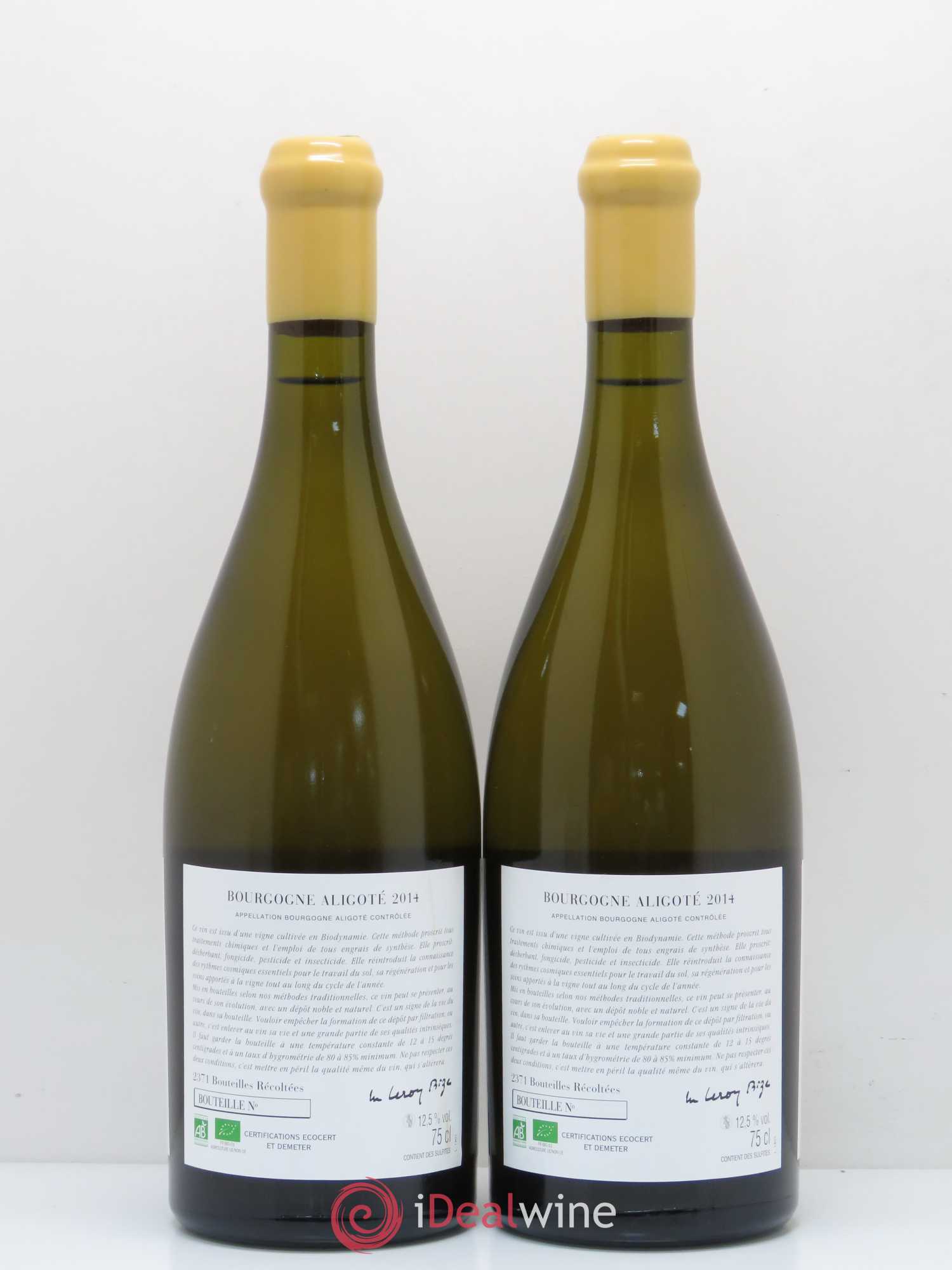 Bourgogne Aligoté Sous Chatelet d'Auvenay (Domaine) 2014 - Lot de 2 bouteilles - 1