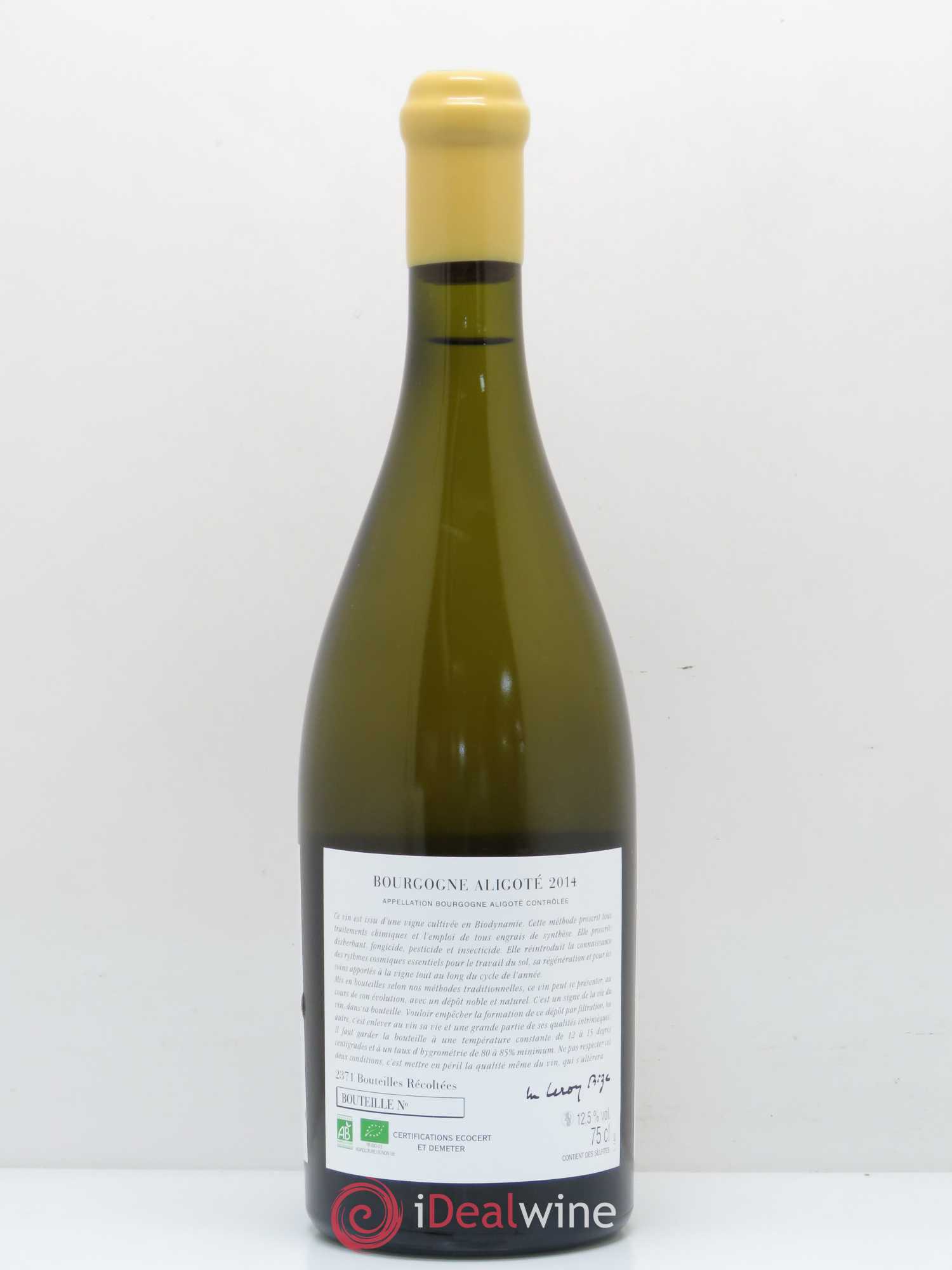 Bourgogne Aligoté Sous Chatelet d'Auvenay (Domaine) 2014 - Lot de 1 bouteille - 1