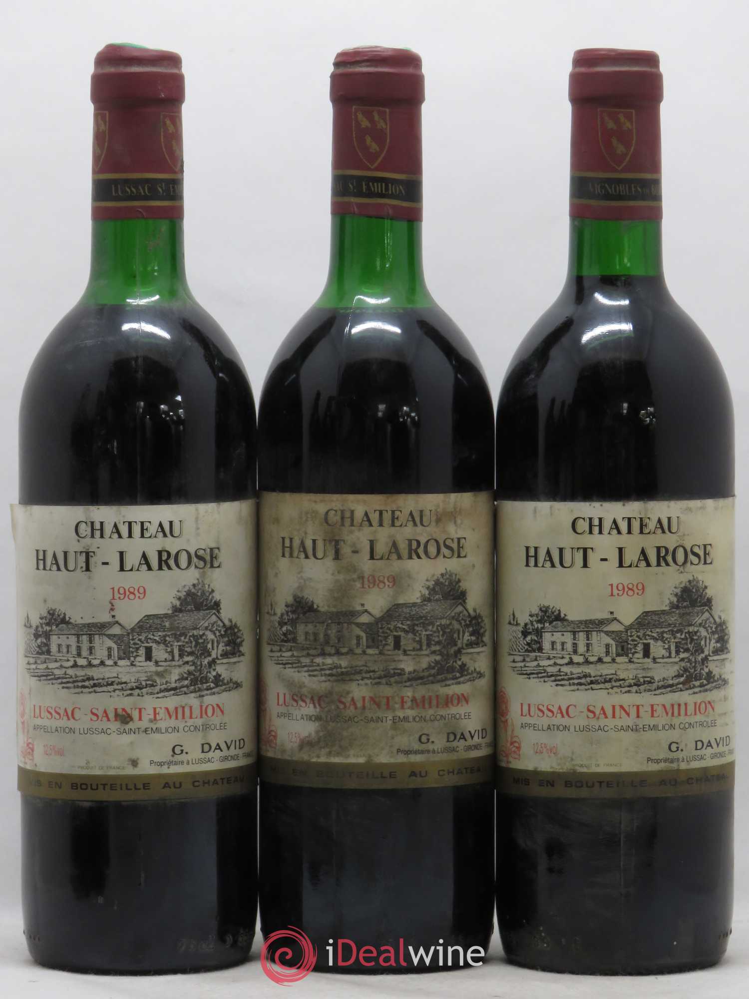 Lussac Saint-Émilion Château Haut Larose 1989 - Posten von 6 Flaschen - 2