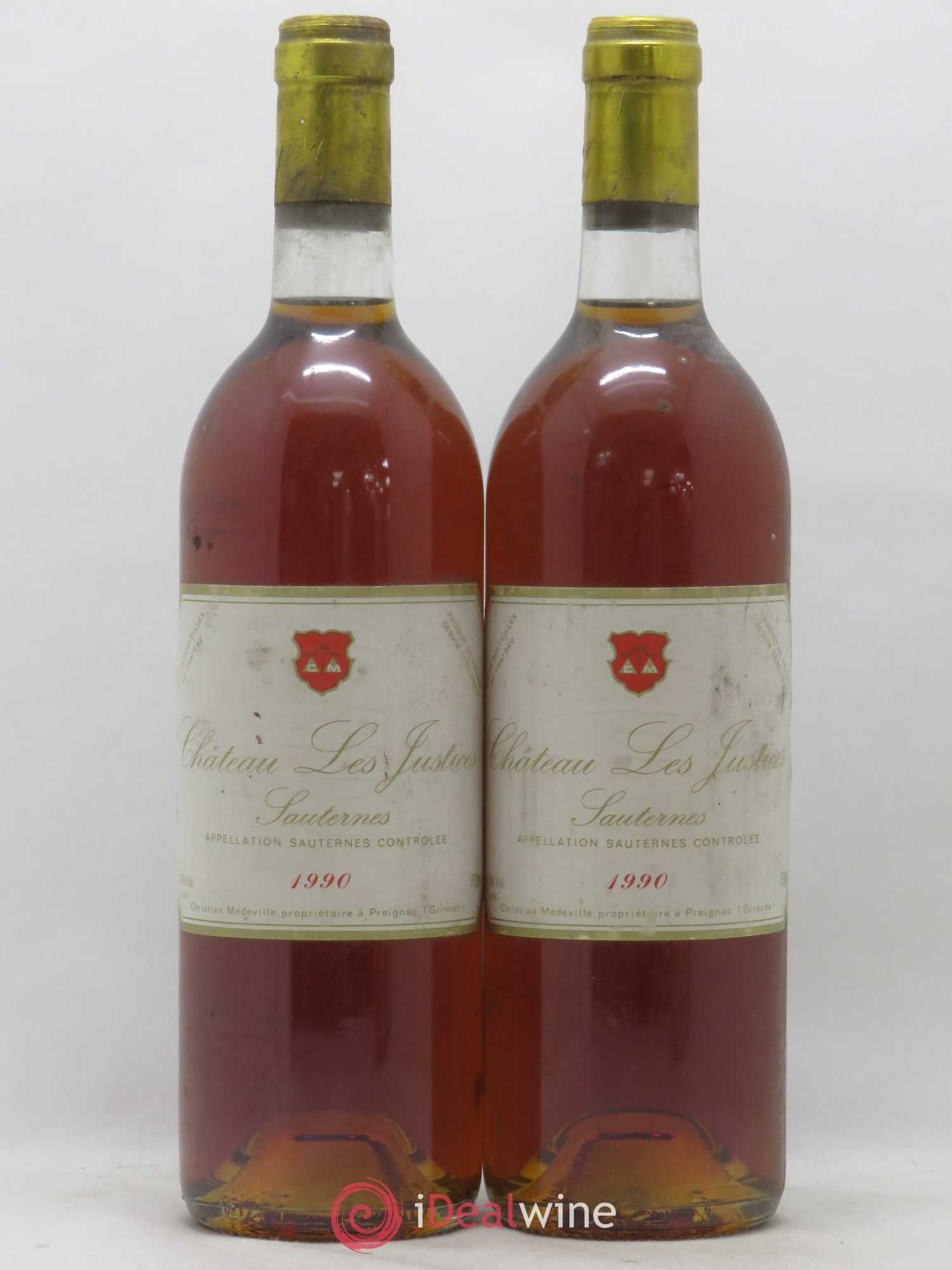 Château les Justices Cru Bourgeois 1990 - Lotto di 2 bottiglie - 0