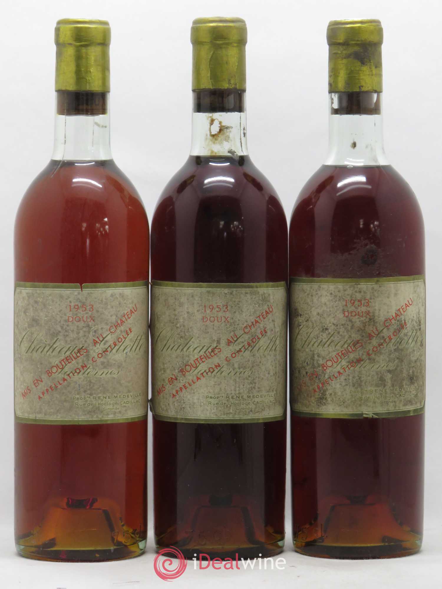 Château Gilette 1953 - Lotto di 3 bottiglie - 0