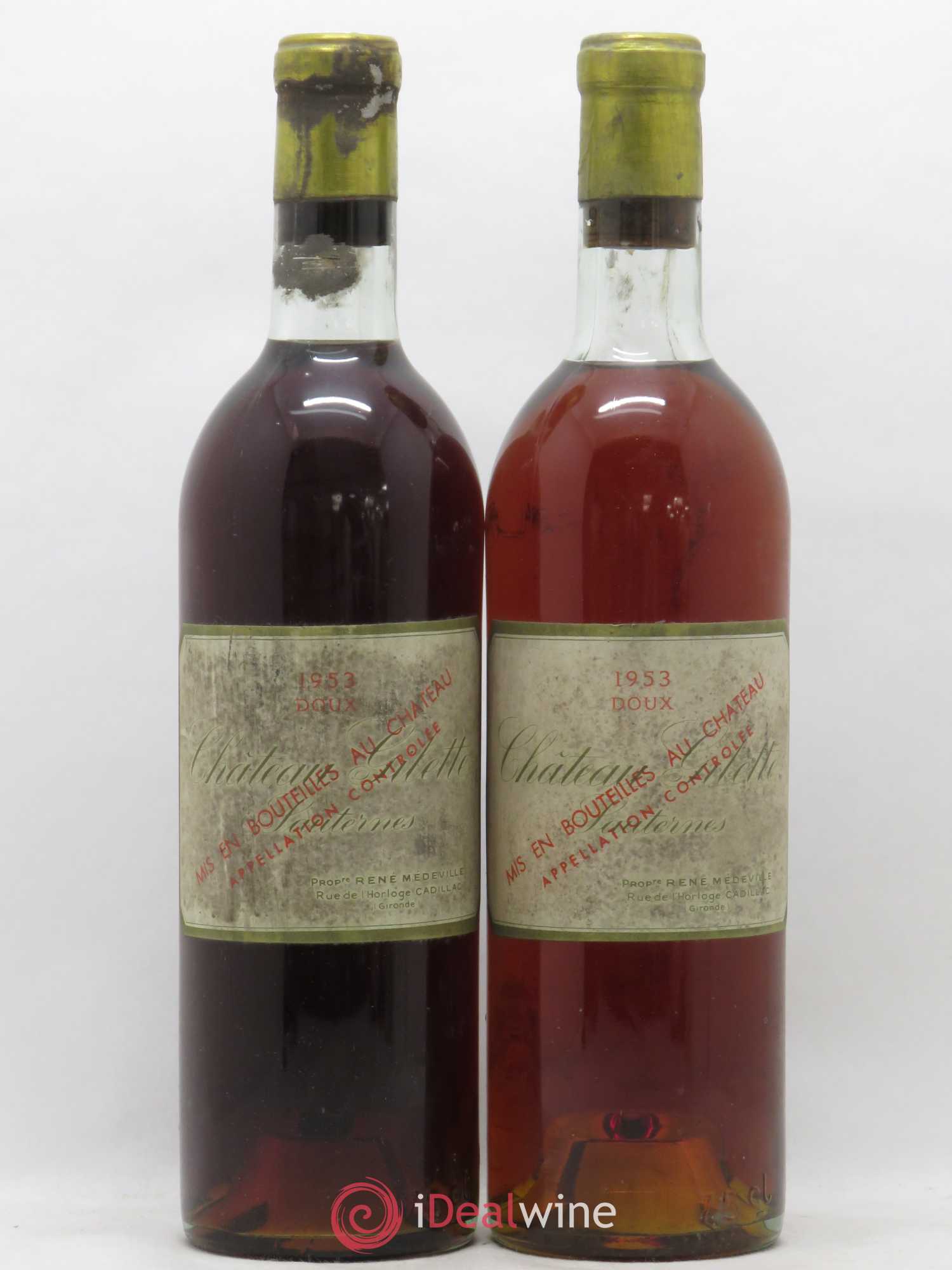 Château Gilette 1953 - Lotto di 2 bottiglie - 0