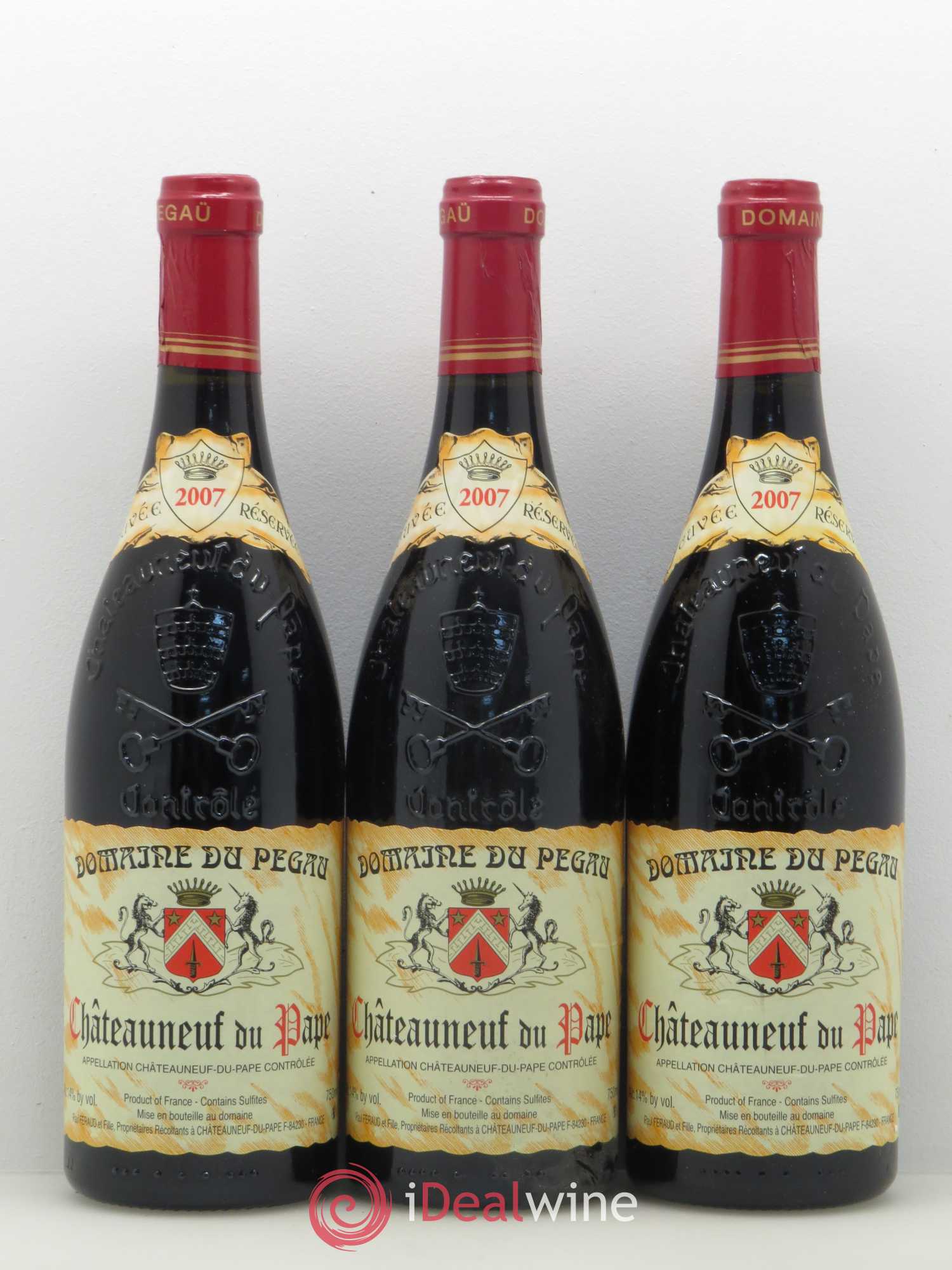 Châteauneuf-du-Pape Domaine du Pégau Cuvée Réservée Paul et Laurence Féraud 2007 - Lot de 3 bouteilles - 0