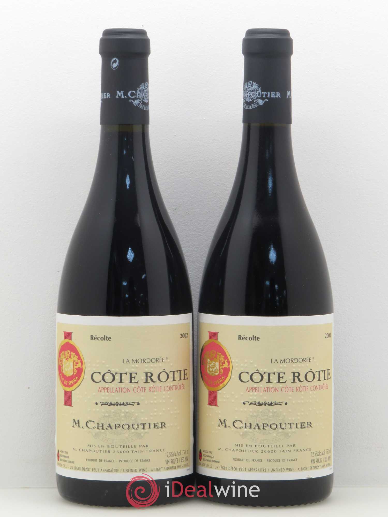 Côte-Rôtie La Mordorée Chapoutier (senza prezzo di riserva) 2002 - Lotto di 2 bottiglie - 0