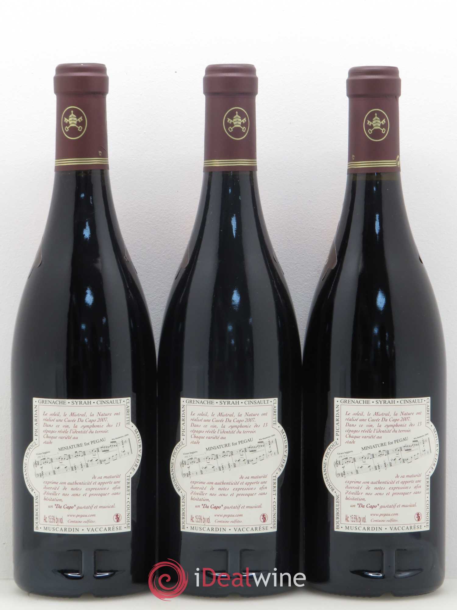 Châteauneuf-du-Pape Domaine du Pégau Cuvée Da Capo Paul et Laurence Féraud 2007 - Lot de 3 bouteilles - 1