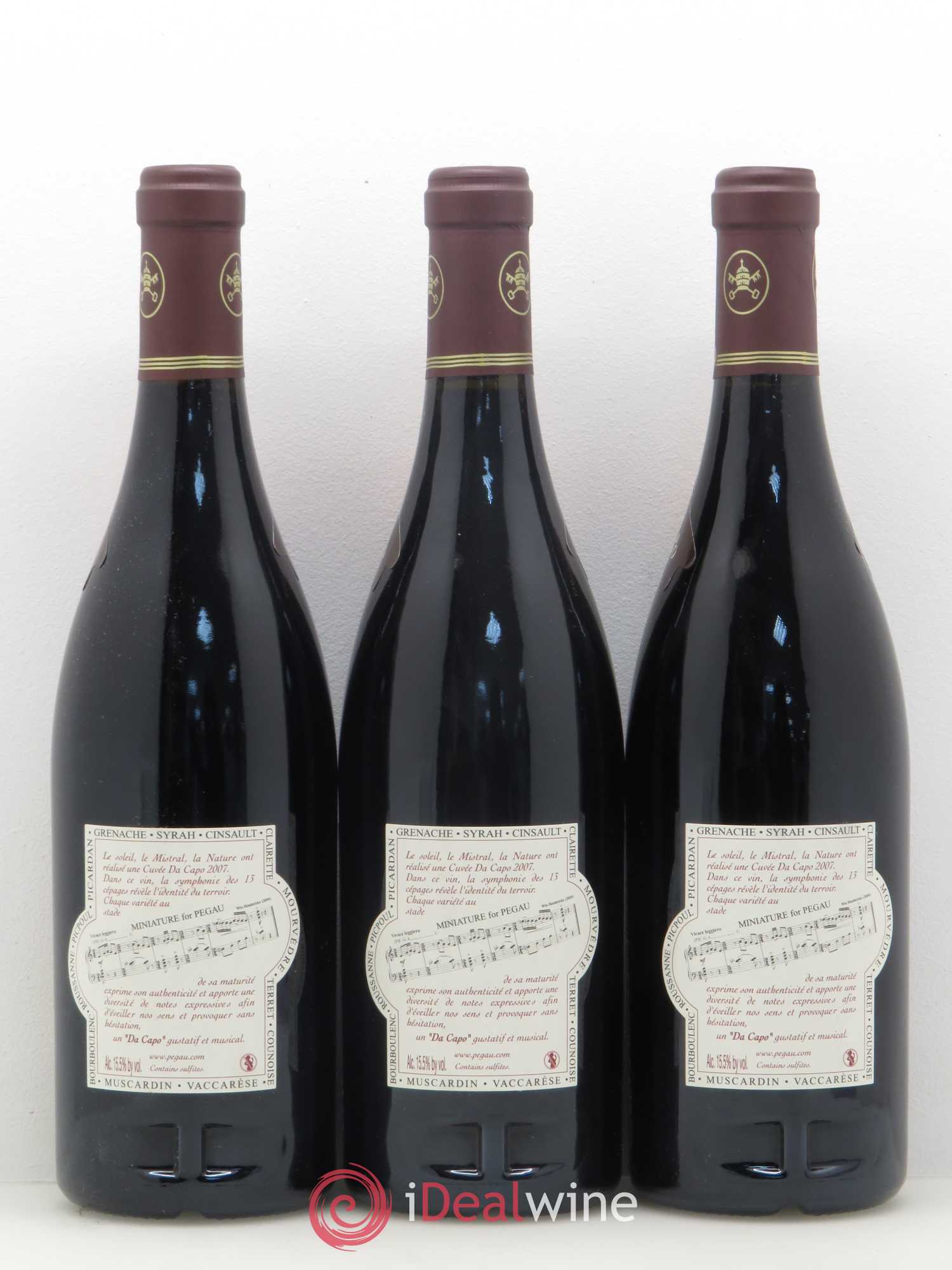 Châteauneuf-du-Pape Domaine du Pégau Cuvée Da Capo Paul et Laurence Féraud 2007 - Lot de 3 bouteilles - 1
