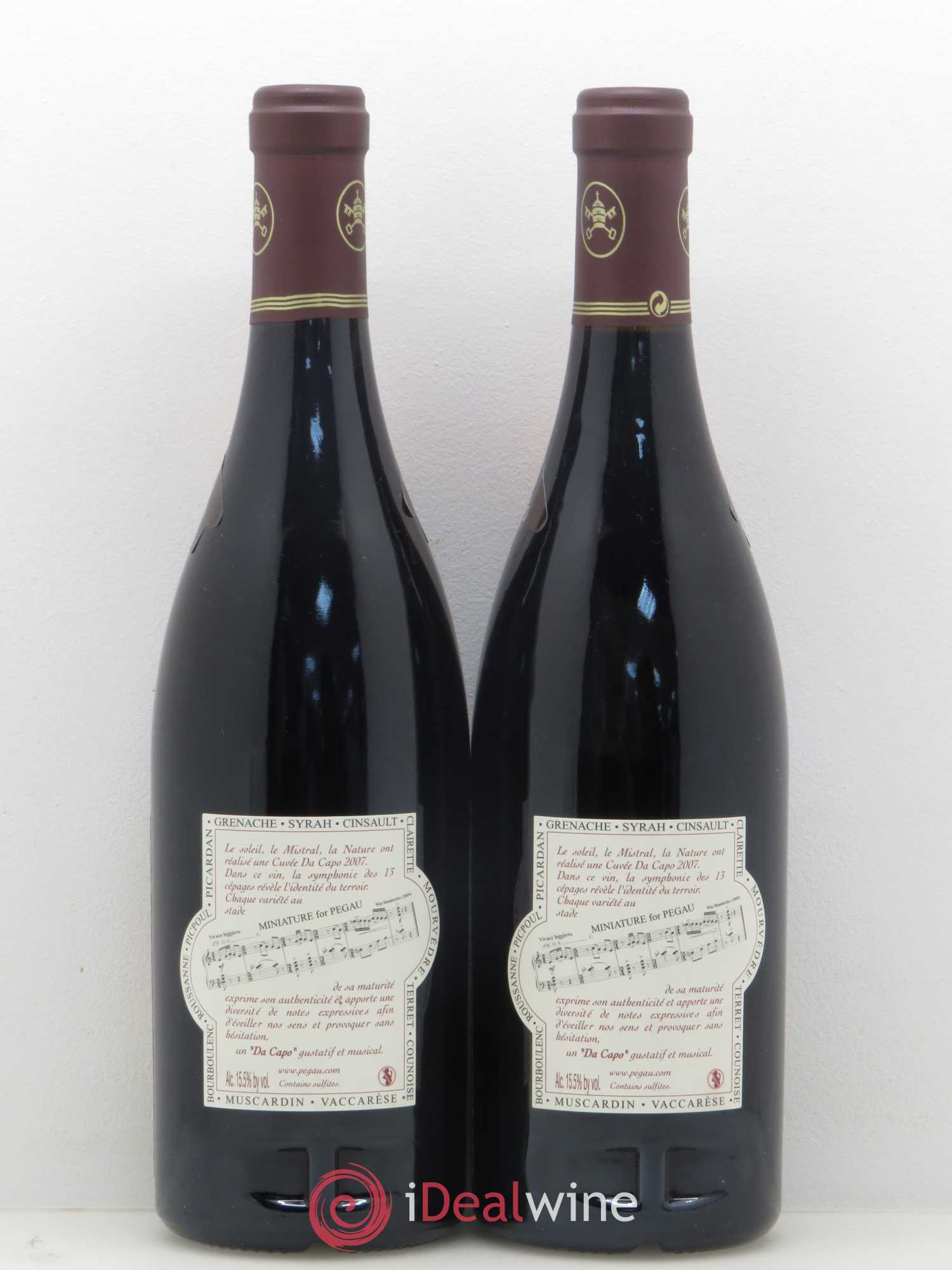 Châteauneuf-du-Pape Domaine du Pégau Cuvée Da Capo Paul et Laurence Féraud 2007 - Lotto di 2 bottiglie - 1