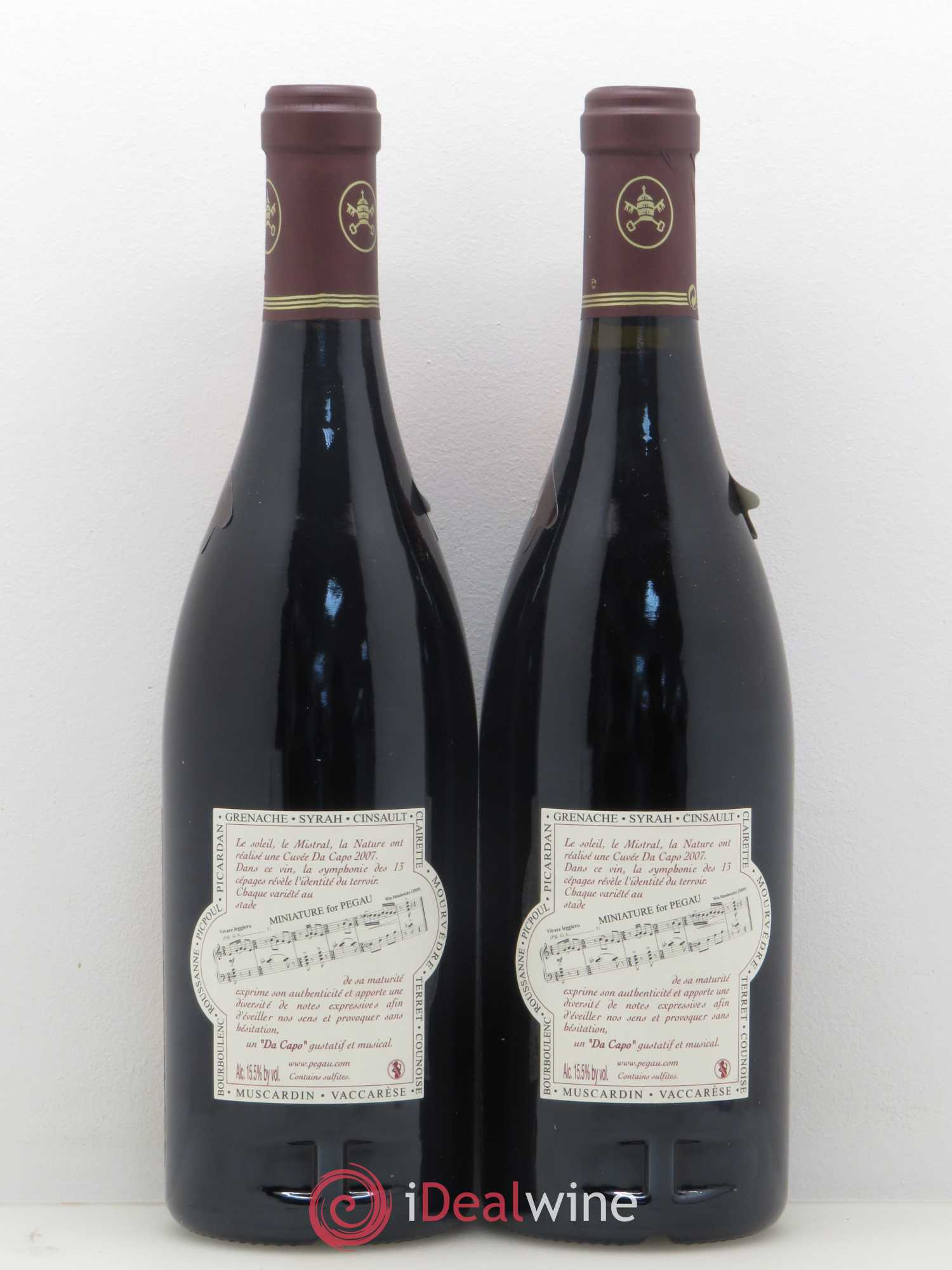 Châteauneuf-du-Pape Domaine du Pégau Cuvée Da Capo Paul et Laurence Féraud 2007 - Lot de 2 bouteilles - 1