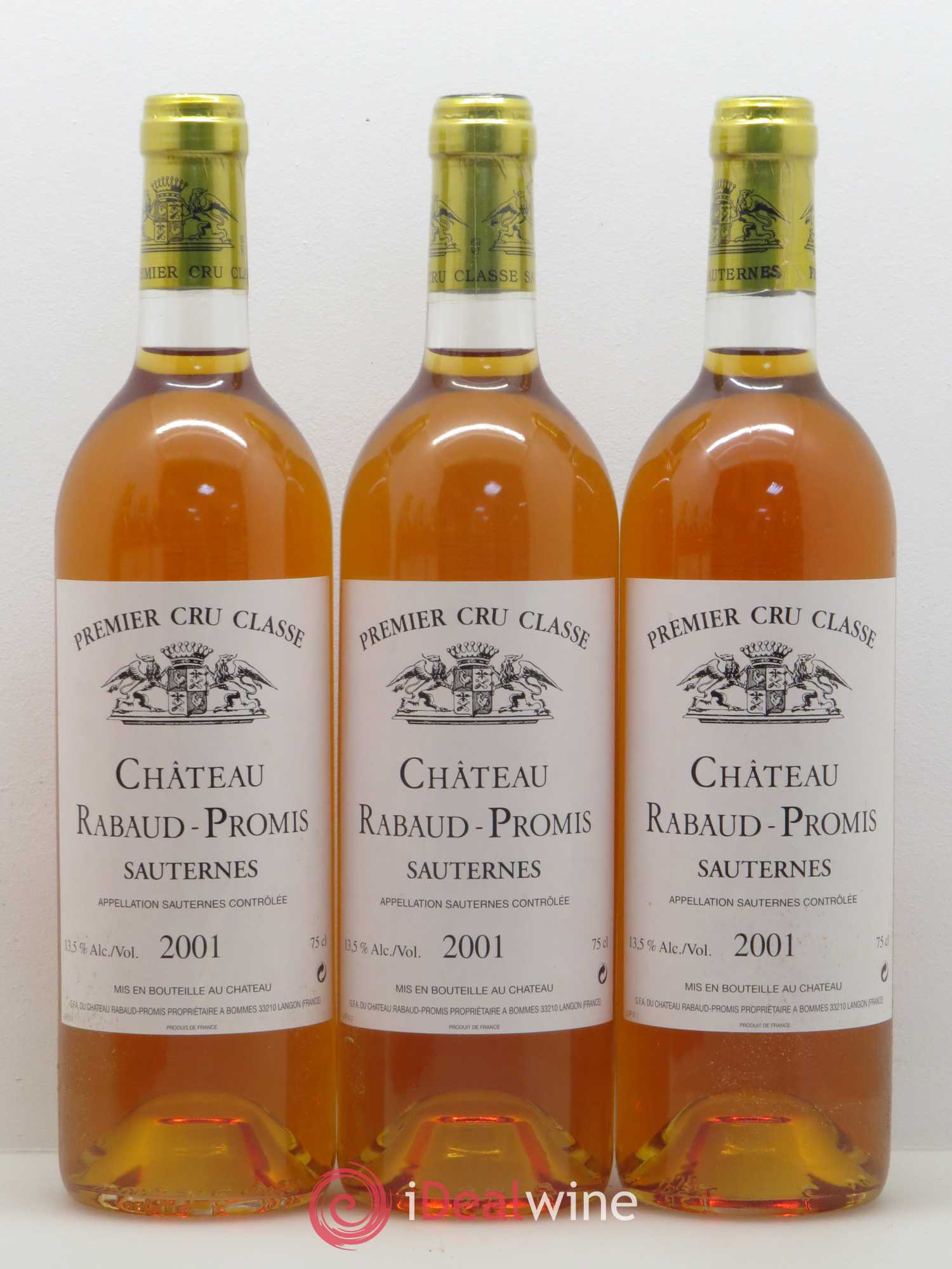 Château Rabaud Promis 1er Grand Cru Classé 2001 - Lotto di 6 bottiglie - 2