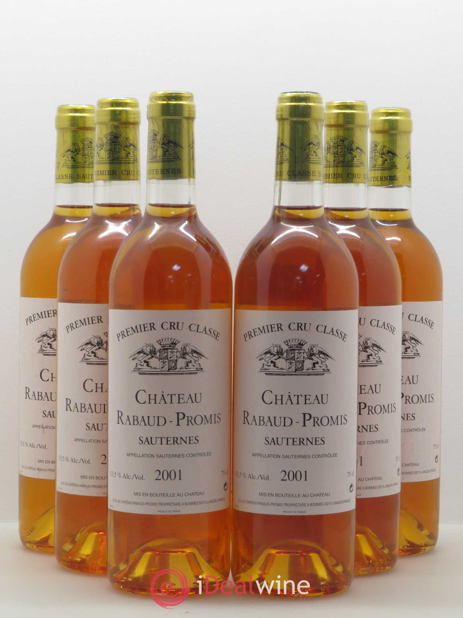 Château Rabaud Promis 1er Grand Cru Classé 2001 - Lotto di 6 bottiglie - 0