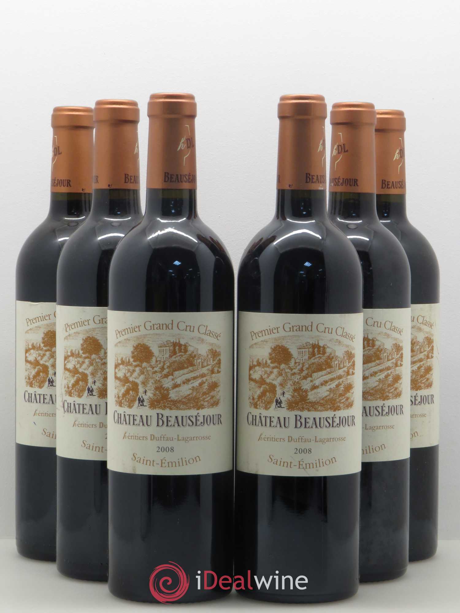 Château Beauséjour (Duffau-Lagarrosse) 1er Grand Cru Classé B 2008 - Lot de 6 bouteilles - 0