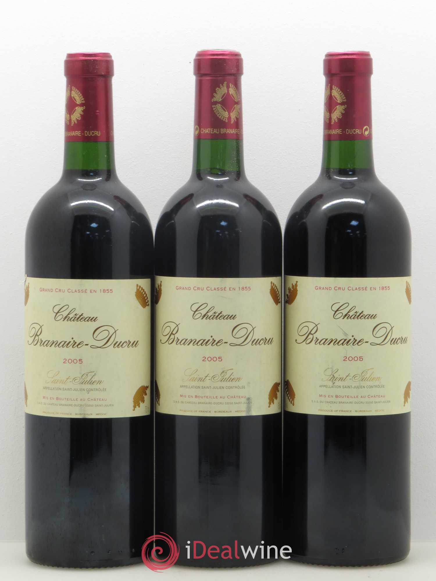 Château Branaire Ducru 4ème Grand Cru Classé 2005 - Lot de 3 bouteilles - 0