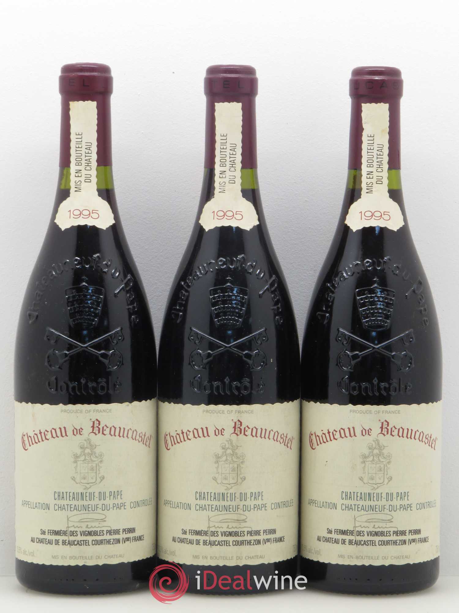 Châteauneuf-du-Pape Château de Beaucastel Famille Perrin 1995 - Lot de 3 bouteilles - 0