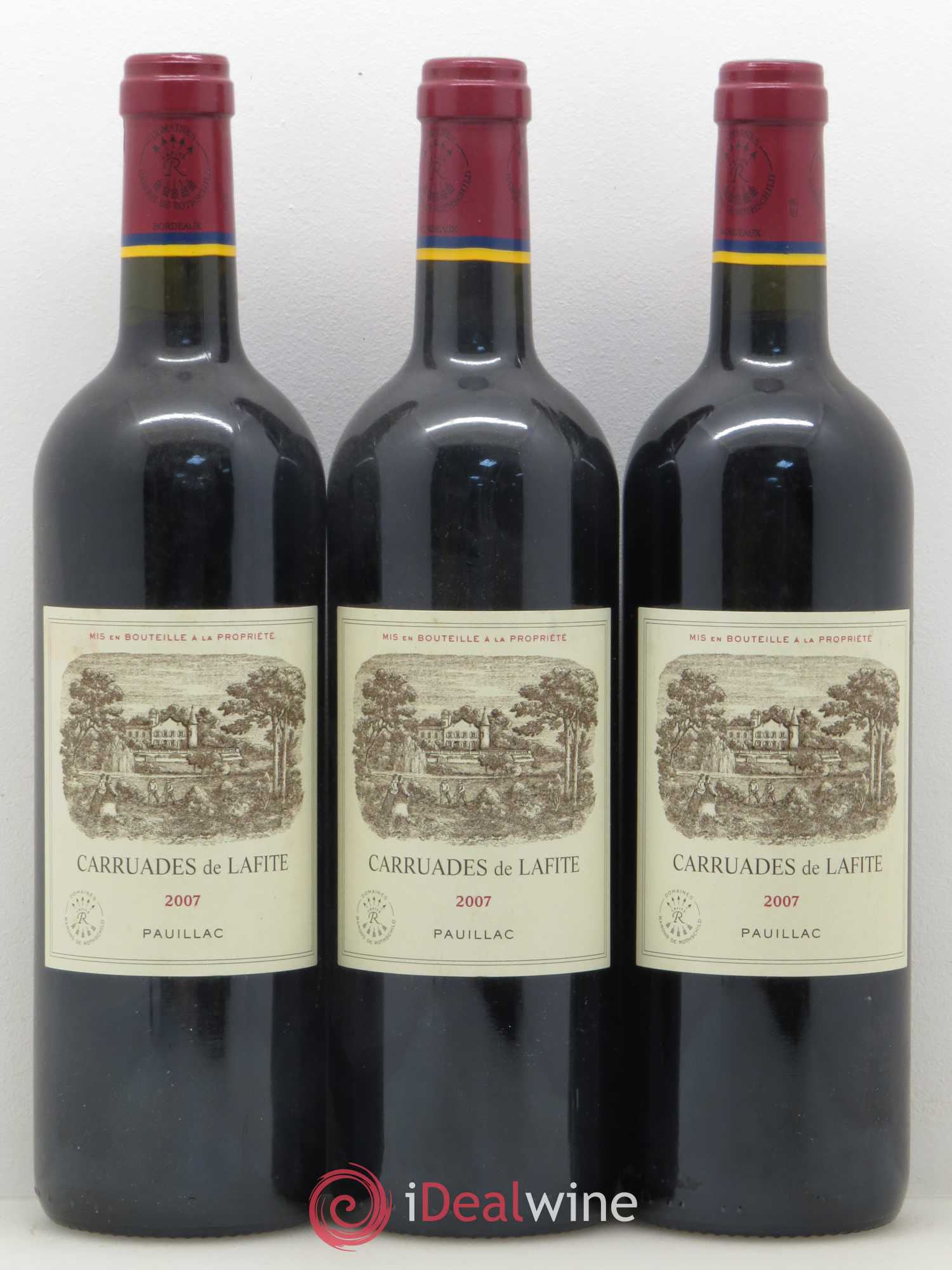 Carruades de Lafite Rothschild Second Vin 2007 - Lot de 3 bouteilles - 0