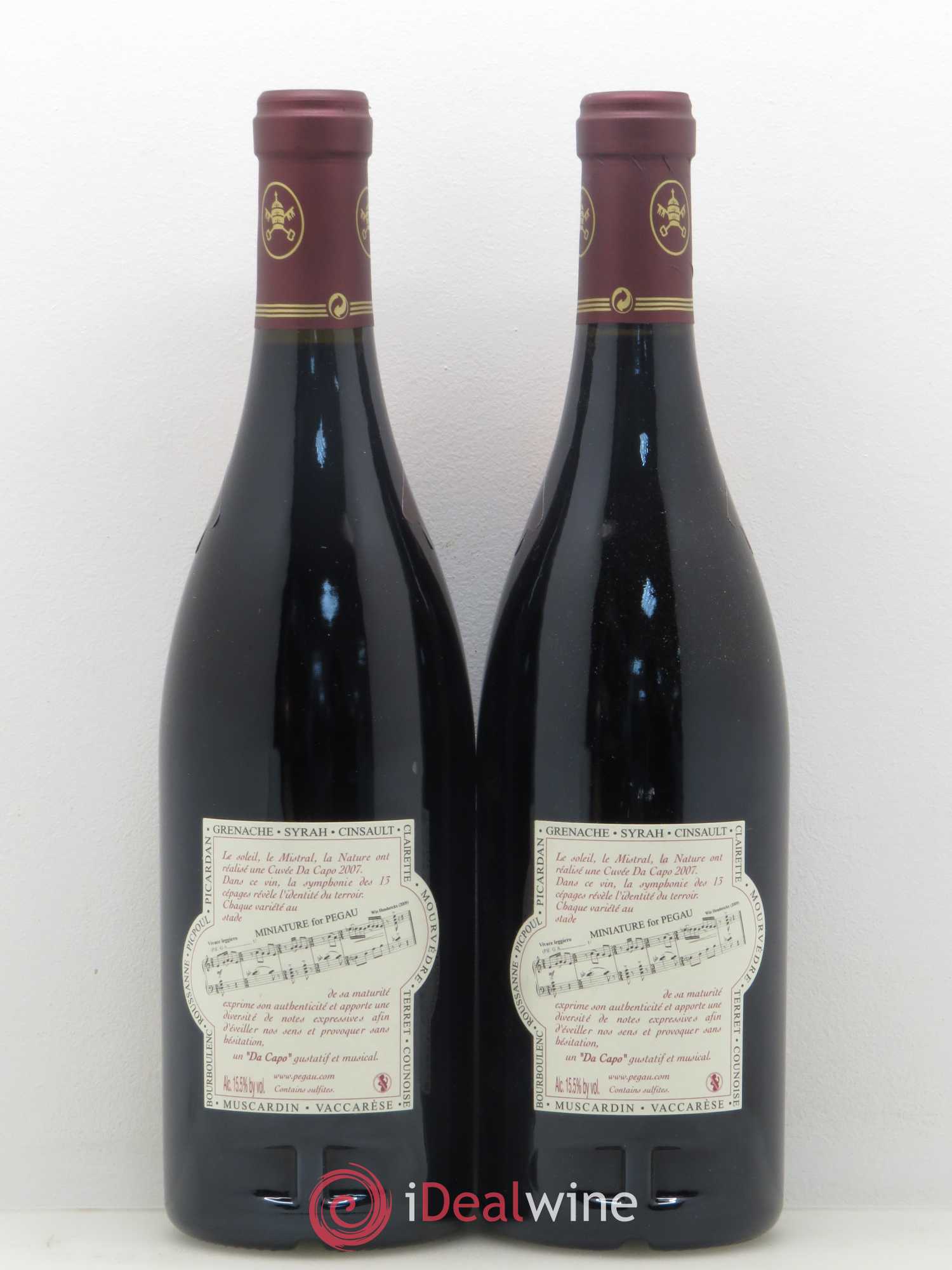 Châteauneuf-du-Pape Domaine du Pégau Cuvée Da Capo Paul et Laurence Féraud 2007 - Lot de 2 bouteilles - 1