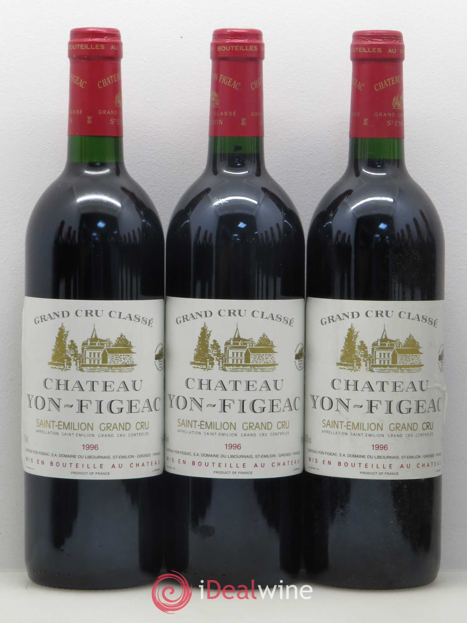 Château Yon Figeac Grand Cru Classé 1996 - Lot de 12 bouteilles - 1