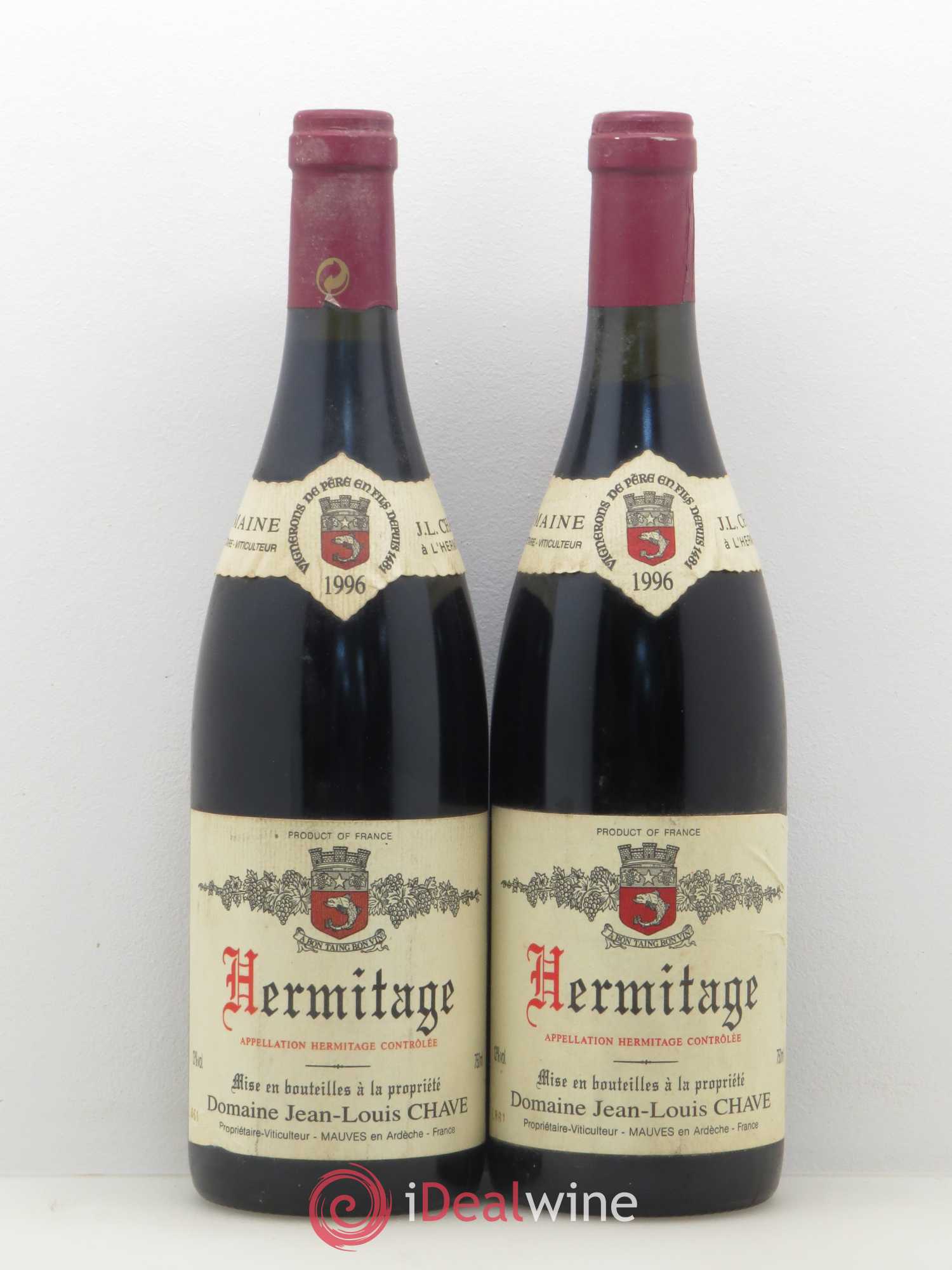 Hermitage Jean-Louis Chave 1996 - Lot de 2 bouteilles - 0