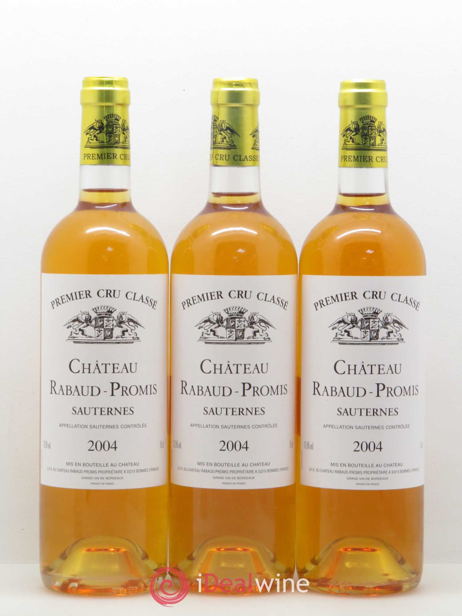 Château Rabaud Promis 1er Grand Cru Classé 2004 - Lotto di 3 bottiglie - 0