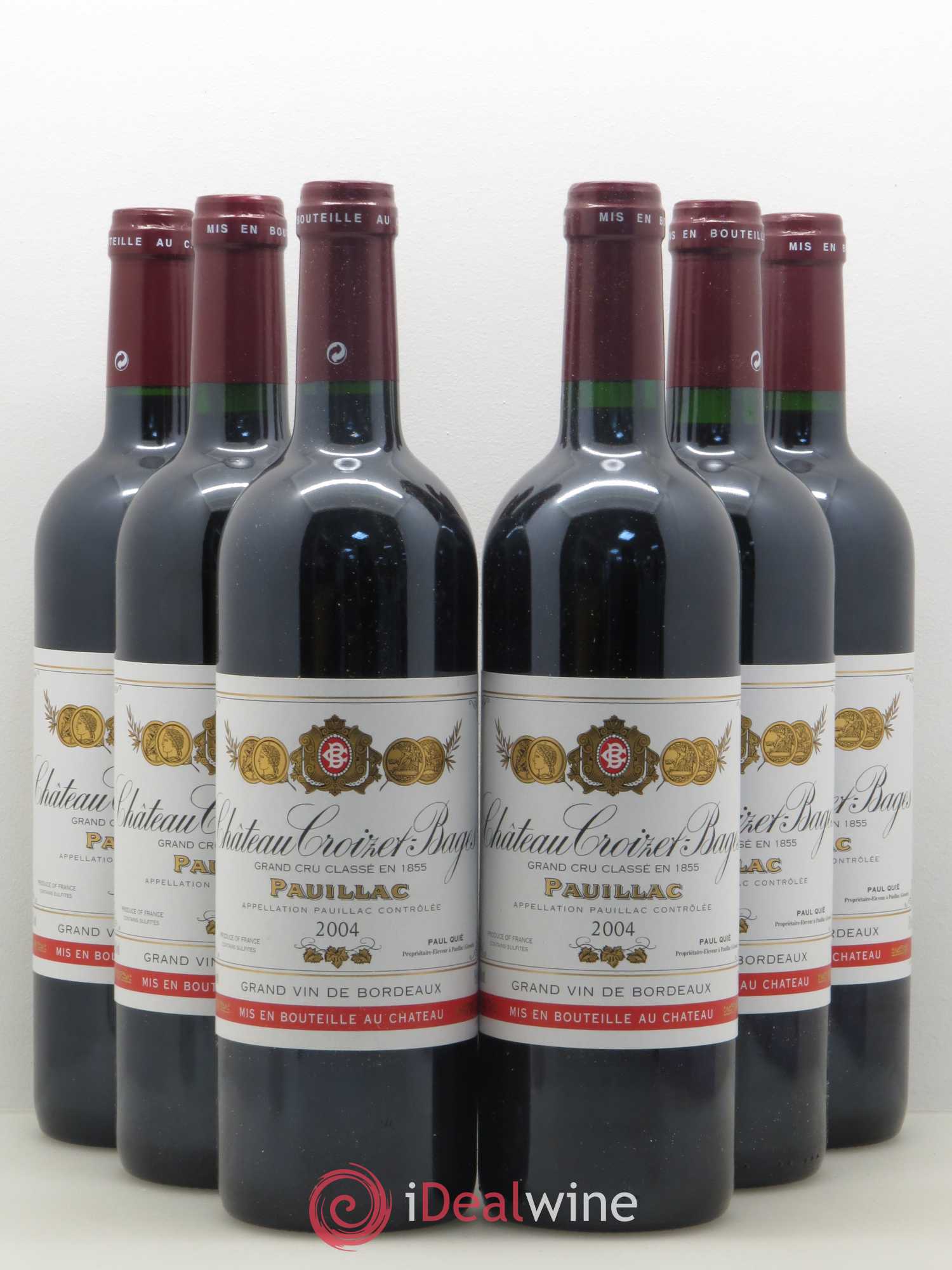 Château Croizet Bages 5ème Grand Cru Classé 2004 - Lot de 6 bouteilles - 0