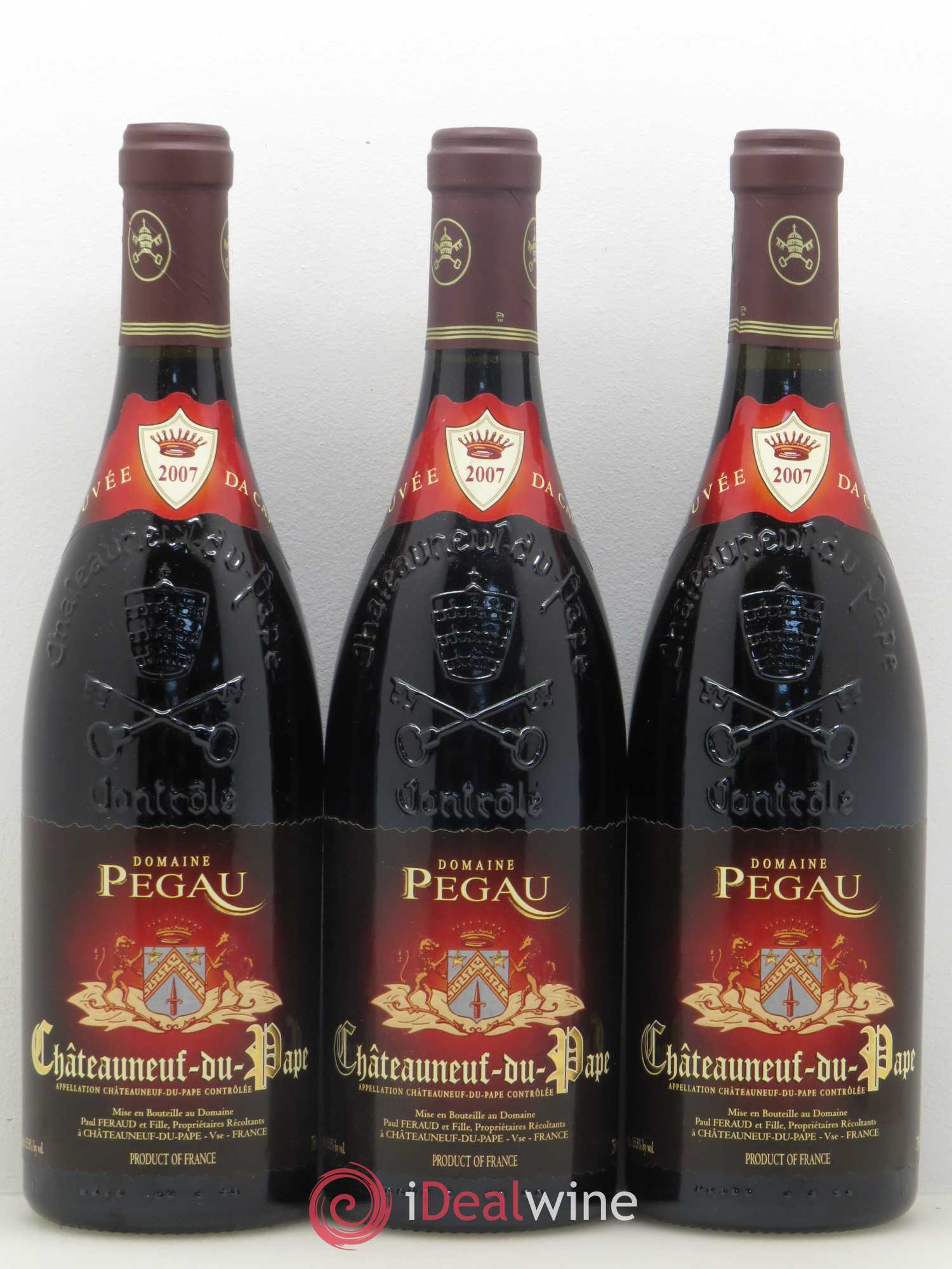 Châteauneuf-du-Pape Domaine du Pégau Cuvée Da Capo Paul et Laurence Féraud 2007 - Lot de 3 bouteilles - 0