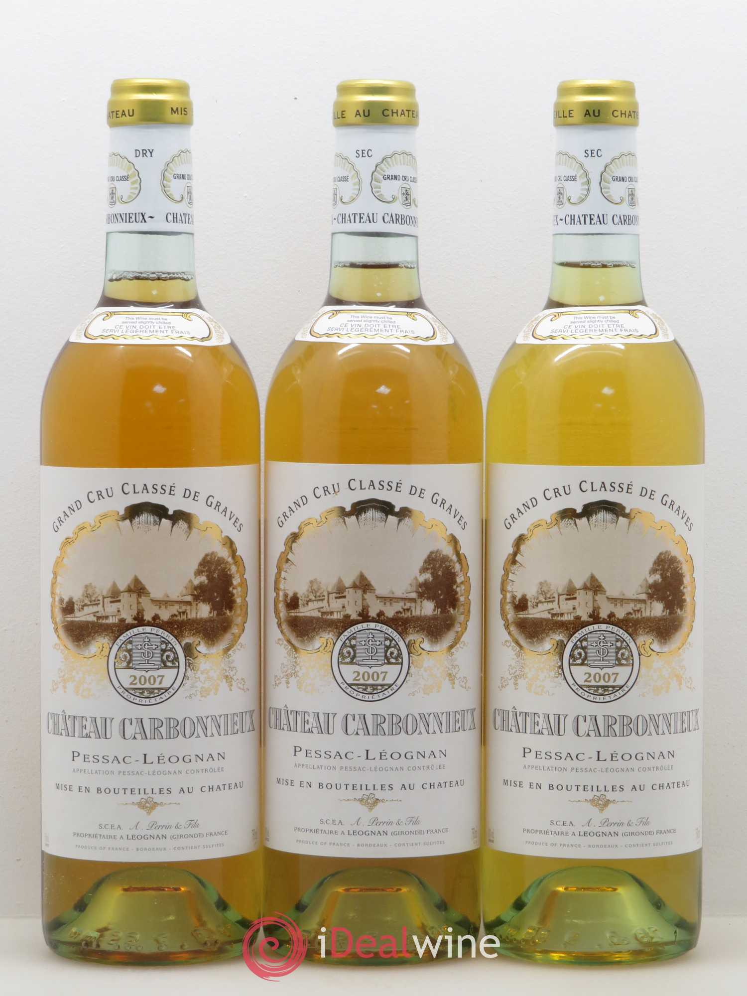 Château Carbonnieux Cru Classé de Graves 2007 - Lot de 3 bouteilles - 0