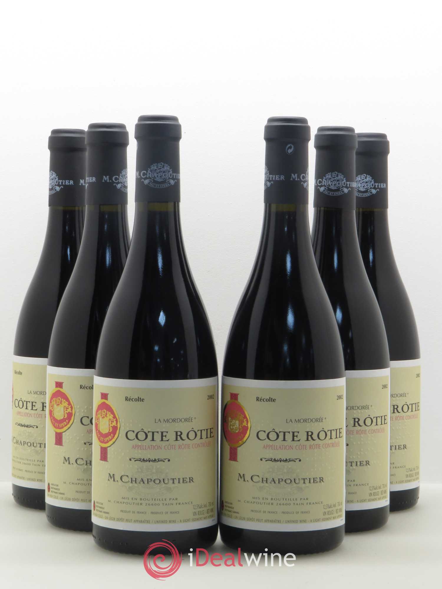 Côte-Rôtie La Mordorée Chapoutier (sans prix de réserve) 2002 - Lot de 6 bouteilles - 0