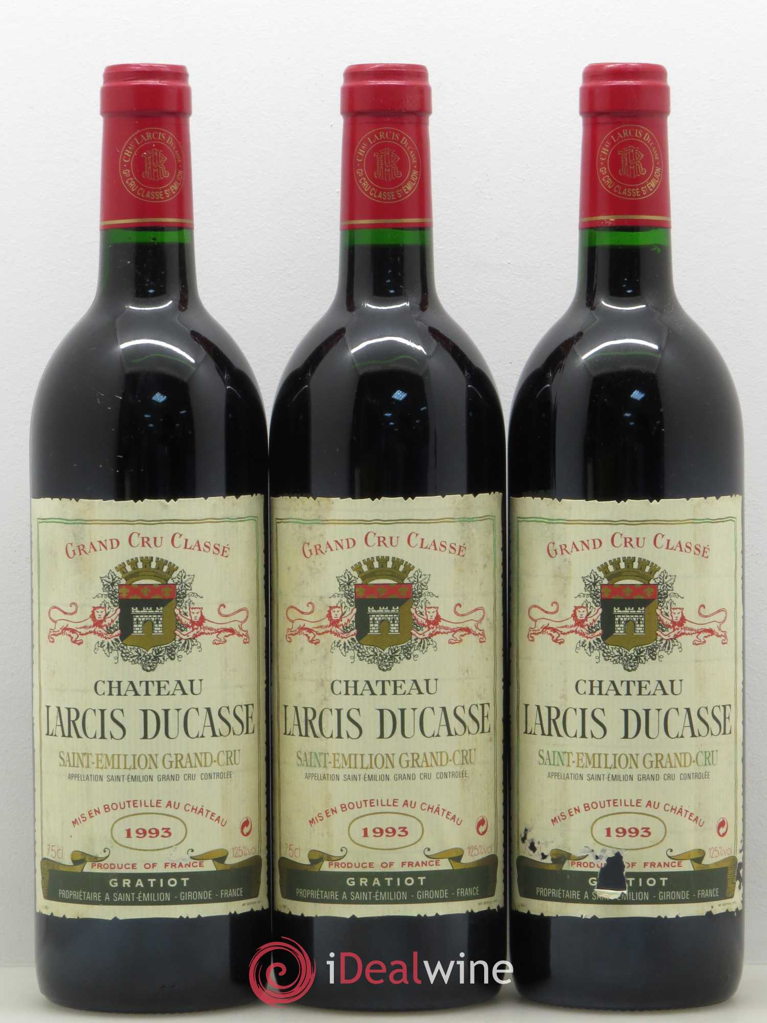 Château Larcis Ducasse 1er Grand Cru Classé B 1993 - Lot de 12 bouteilles - 1