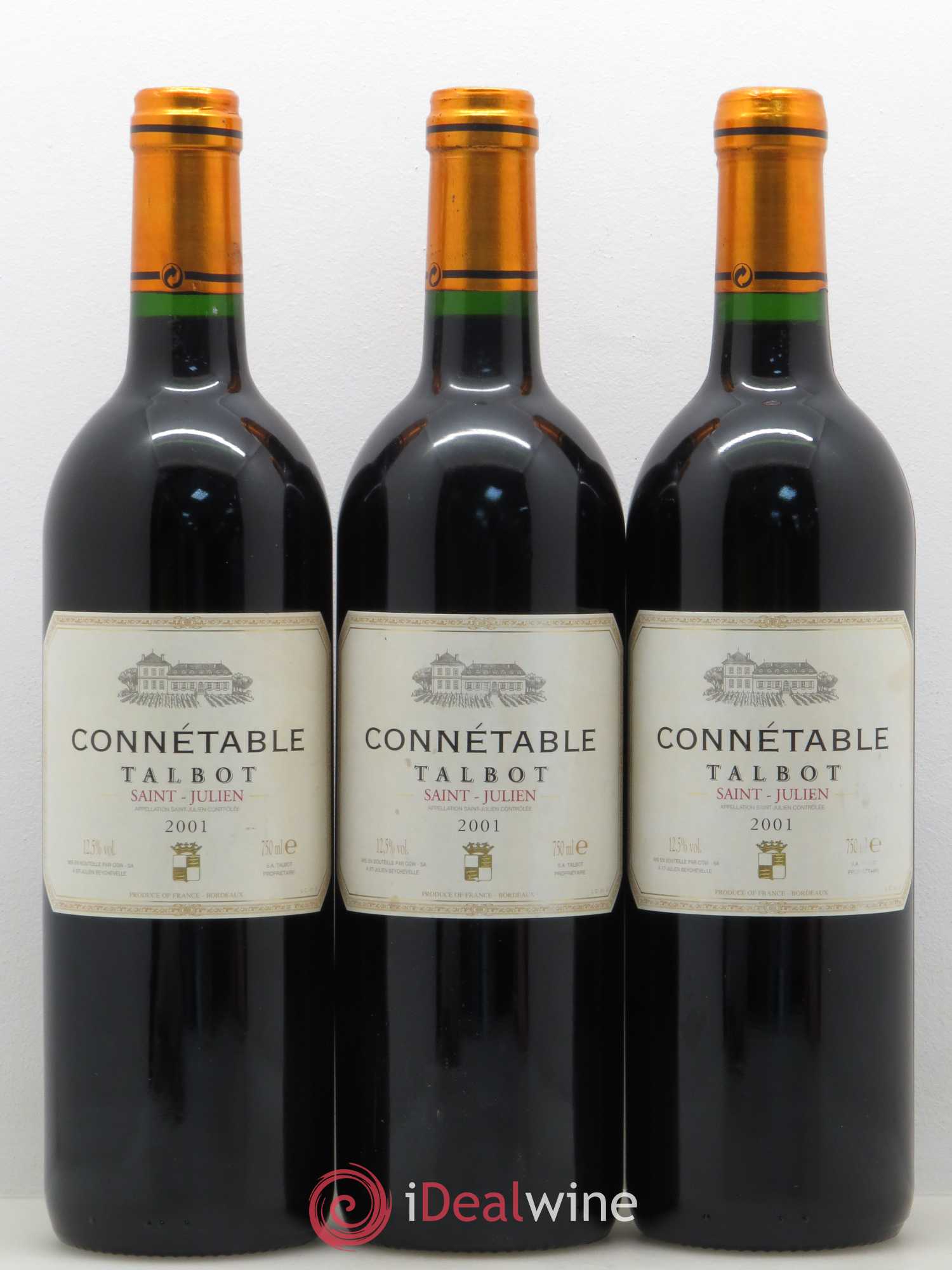 Connétable de Talbot Second Vin 2001 - Posten von 3 Flaschen - 0