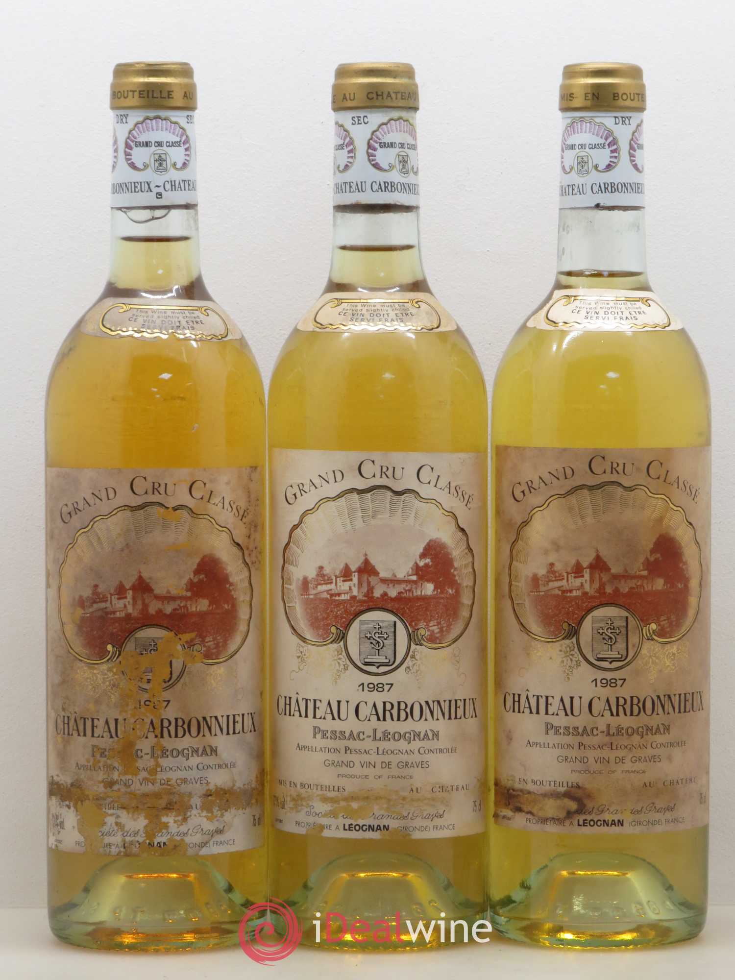 Château Carbonnieux Cru Classé de Graves 1987 - Lot de 12 bouteilles - 1