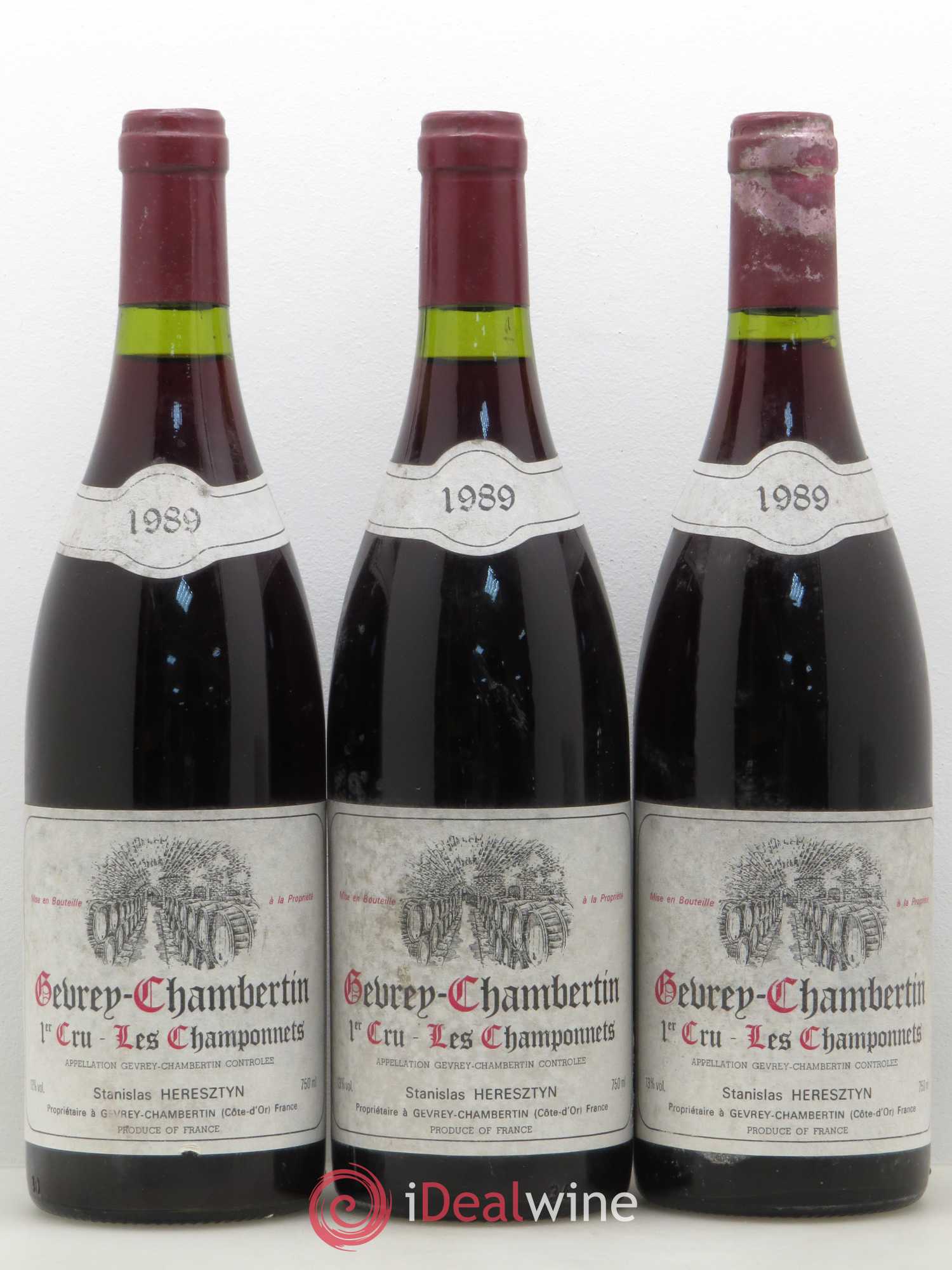 Gevrey-Chambertin 1er Cru Les Champonnets Herestyn 1989 - Lot de 3 bouteilles - 0