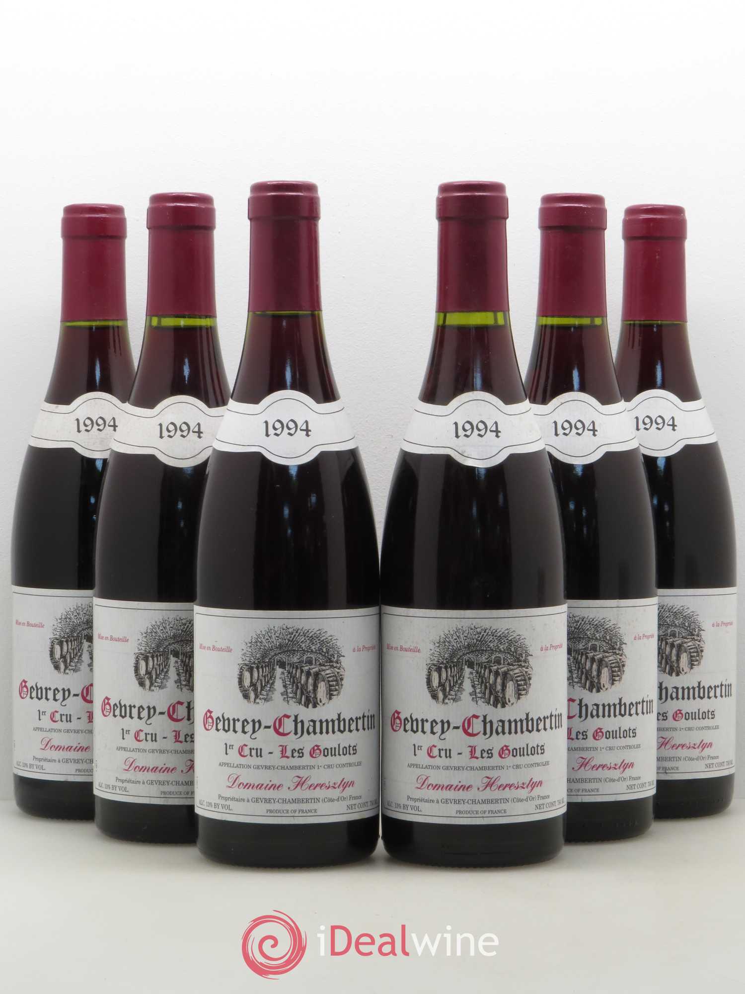 Gevrey-Chambertin 1er Cru Les Goulots Herestyn 1994 - Posten von 6 Flaschen - 0