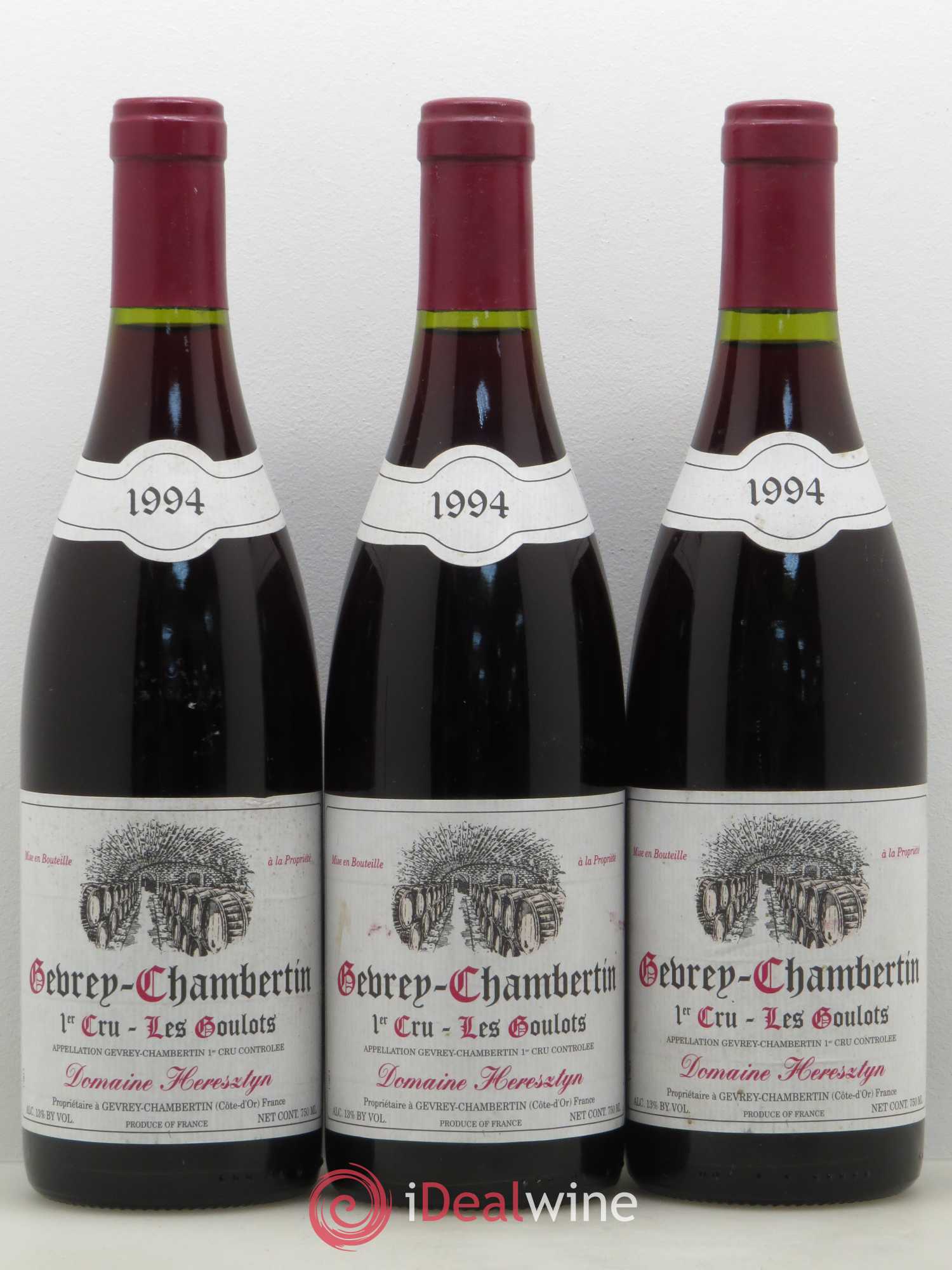 Gevrey-Chambertin 1er Cru Les Goulots Herestyn 1994 - Posten von 3 Flaschen - 0