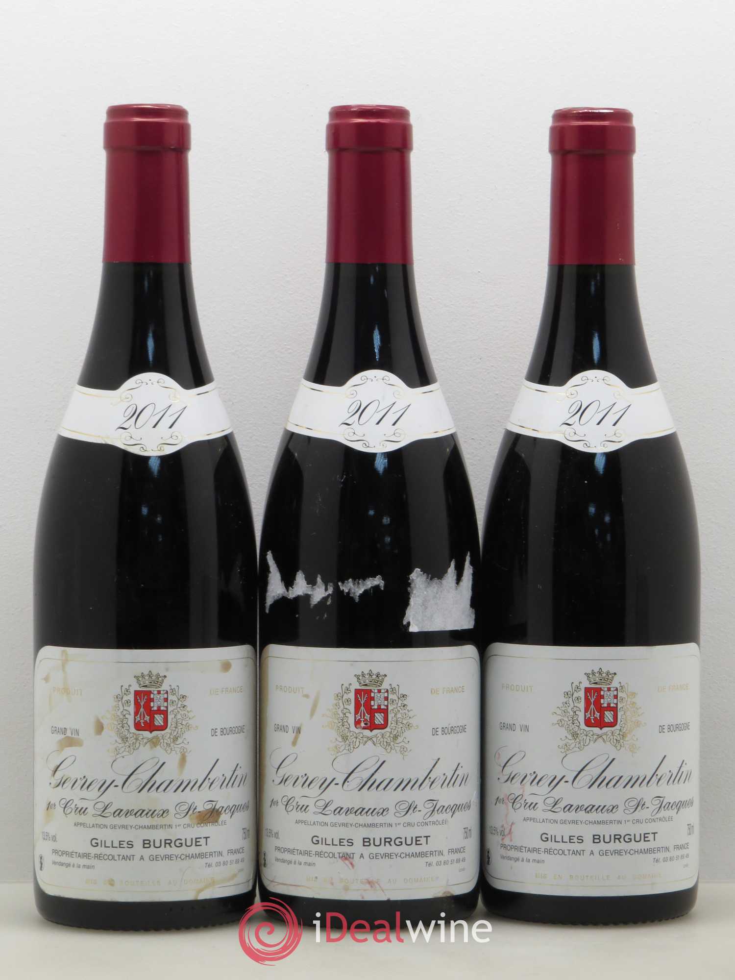 Gevrey-Chambertin 1er Cru Lavaux Saint Jacques Domaine Burguet 2011 - Posten von 3 Flaschen - 0
