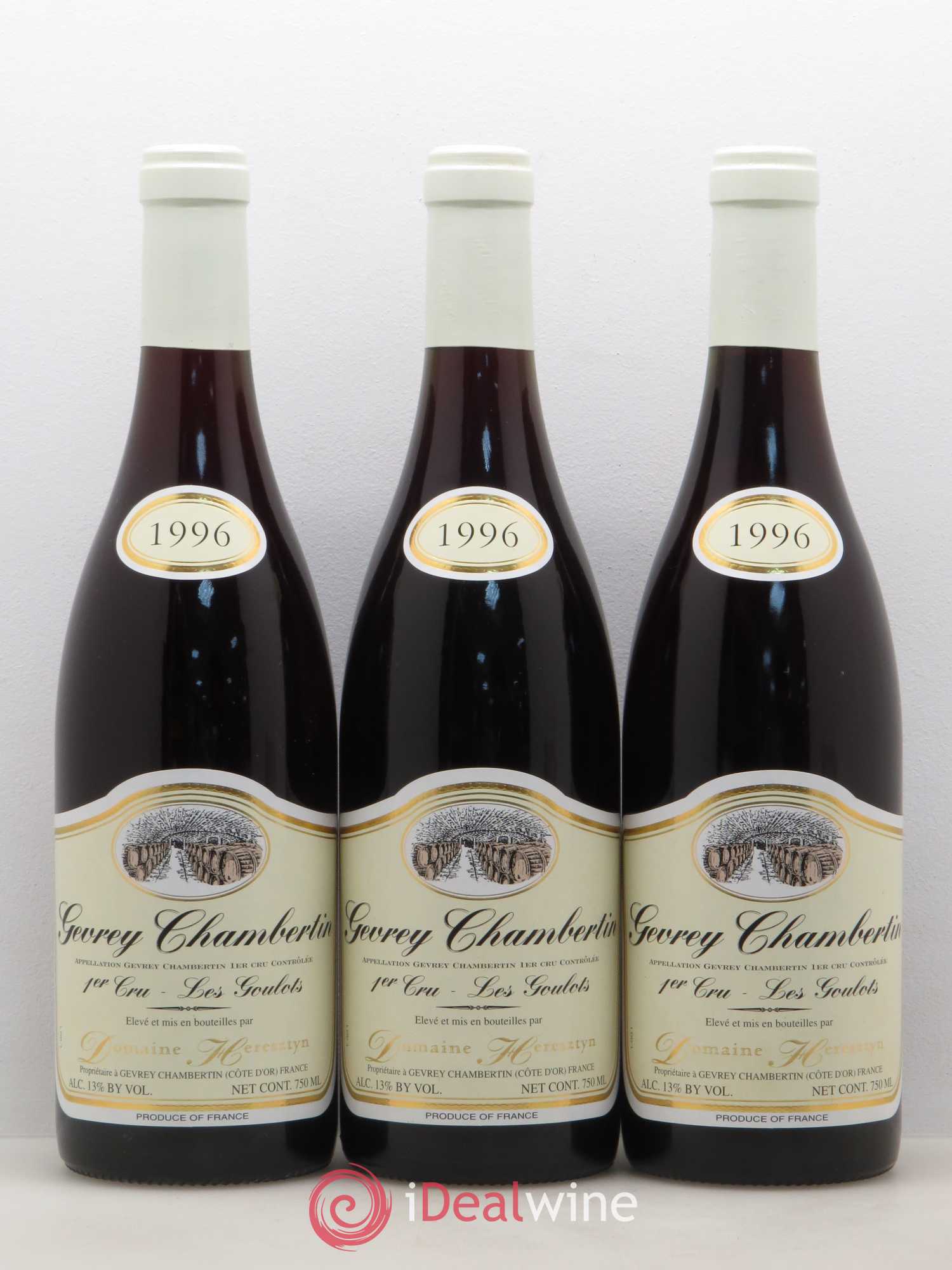 Gevrey-Chambertin 1er Cru Les Goulots Herestyn 1996 - Posten von 3 Flaschen - 0