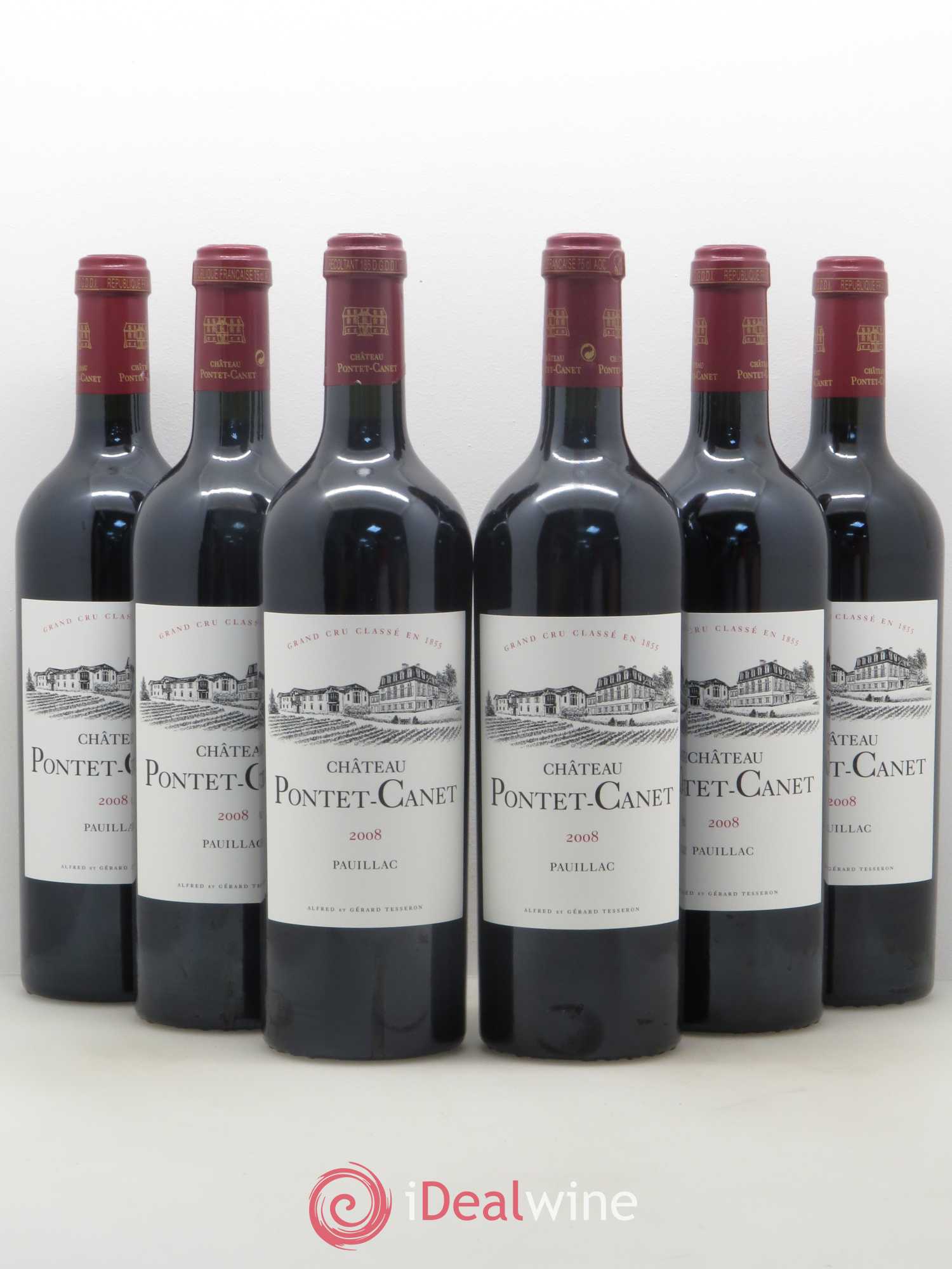 Château Pontet Canet 5ème Grand Cru Classé 2008 - Lot de 6 bouteilles - 0
