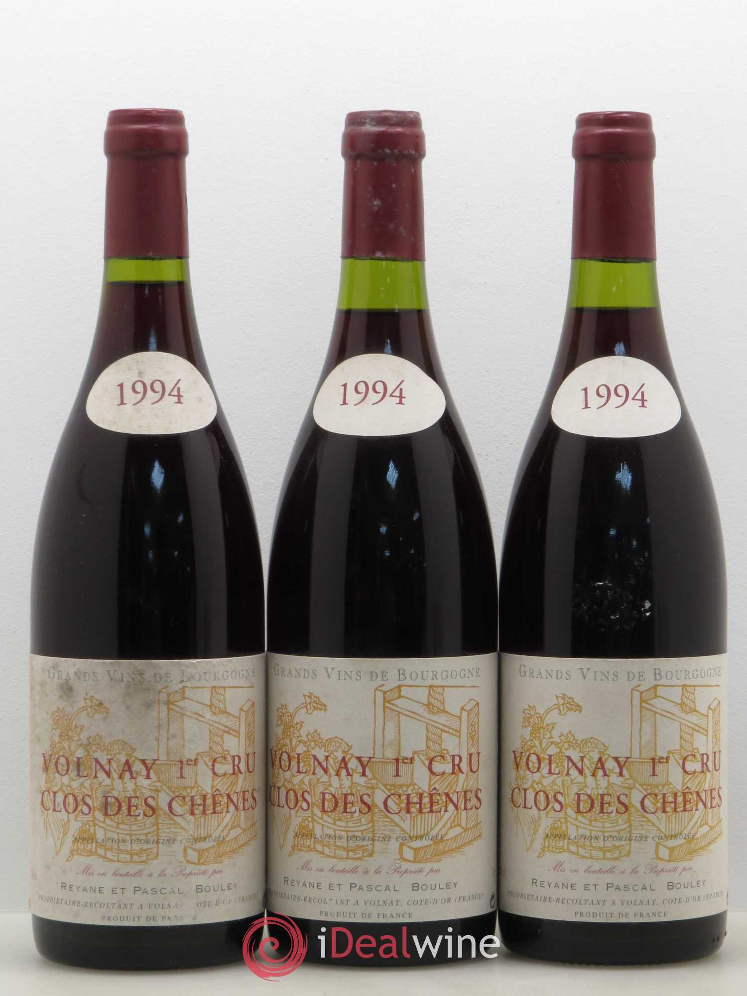 Volnay 1er Cru Clos des Chênes Bouley (sans prix de réserve) 1994 - Posten von 3 Flaschen - 0