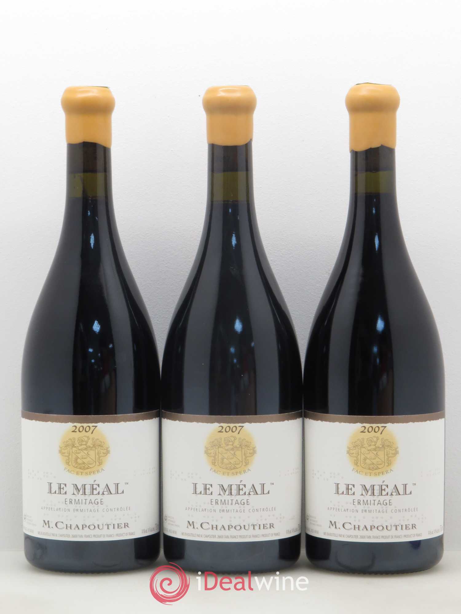 Hermitage Ermitage Le Méal Chapoutier 2007 - Lot de 3 bouteilles - 0