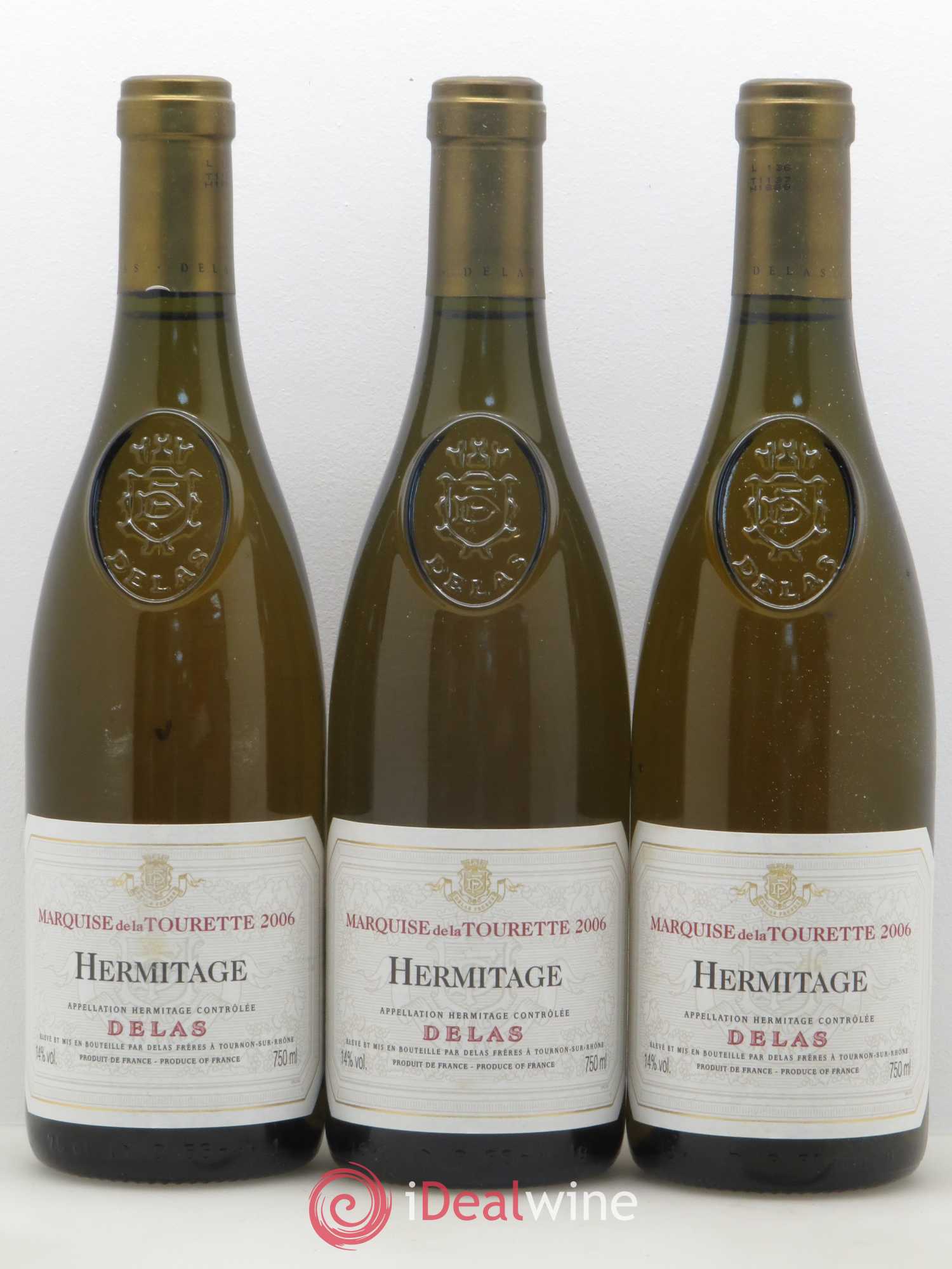 Hermitage Marquise de la Tourette Delas Frères 2006 - Lot de 3 bouteilles - 0