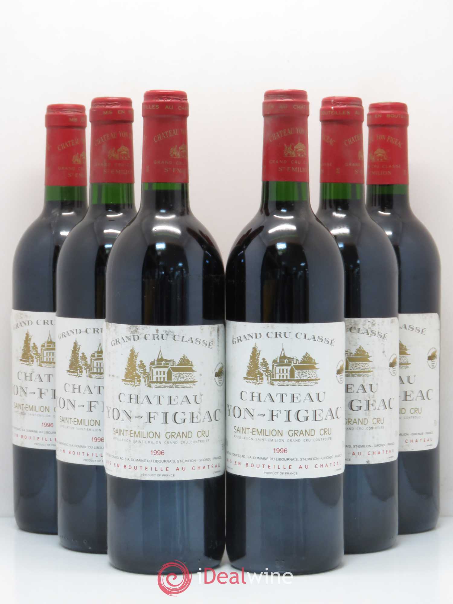 Château Yon Figeac Grand Cru Classé 1996 - Lot de 6 bouteilles - 0